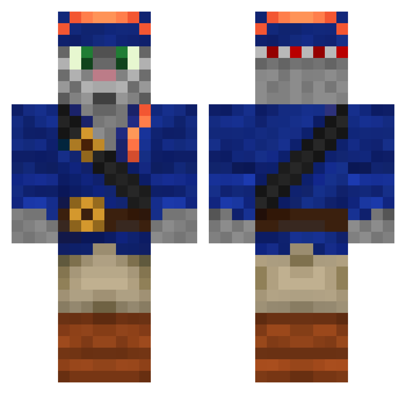 zerinthar Minecraft skin, front and back view