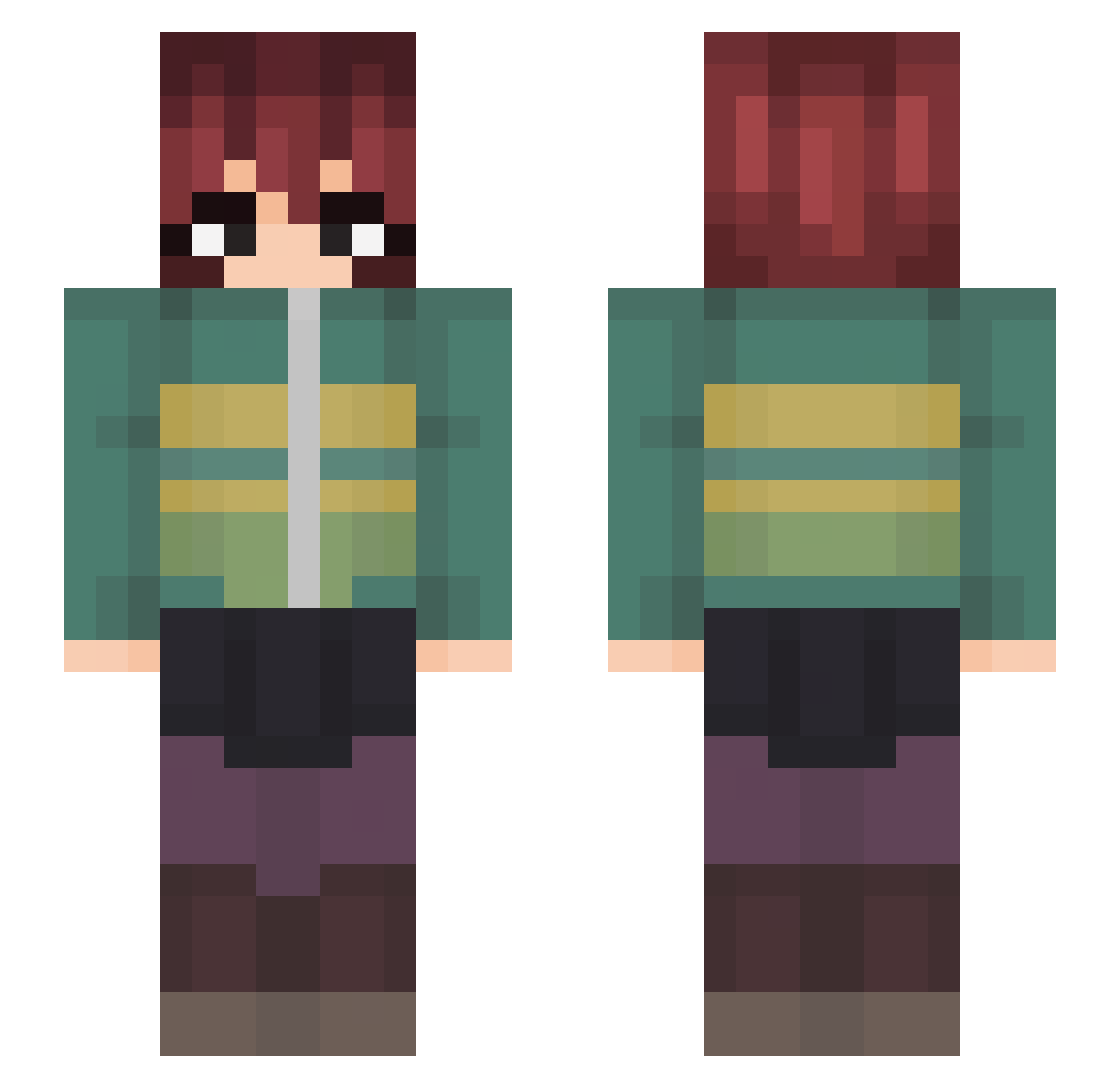 Eyerar Minecraft skin, front and back view