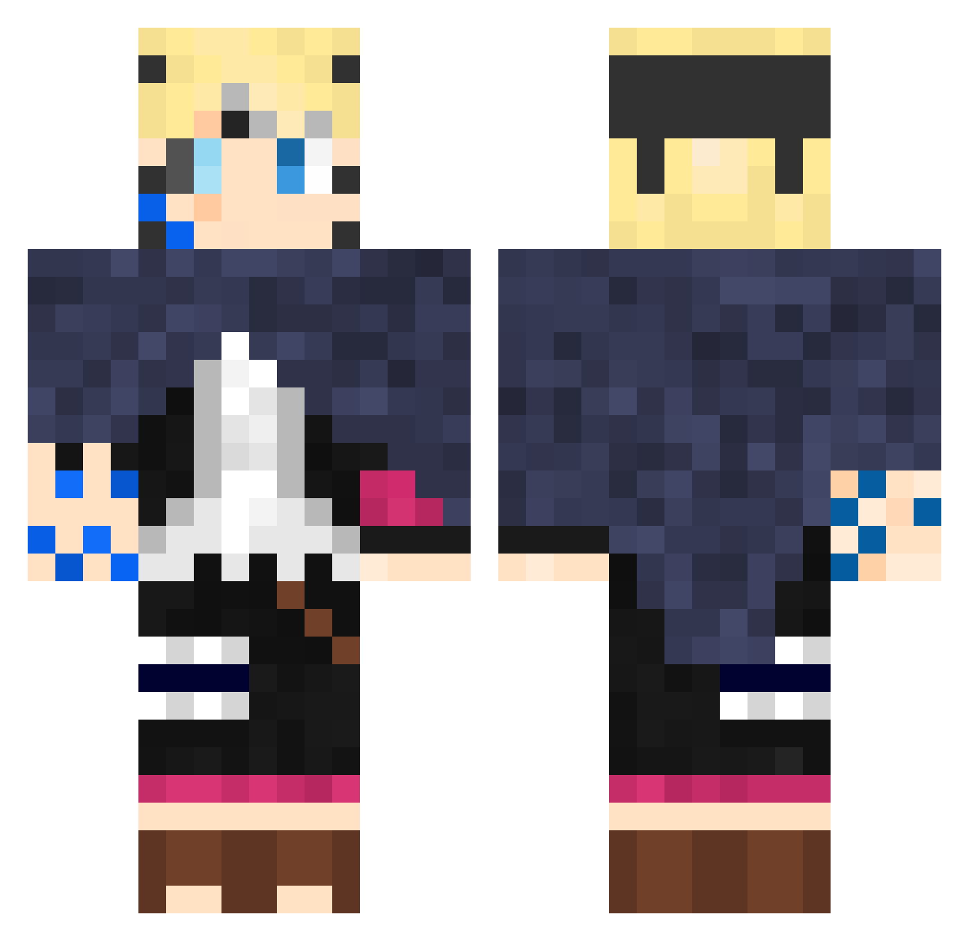 Mqtthw Minecraft skin, front and back view