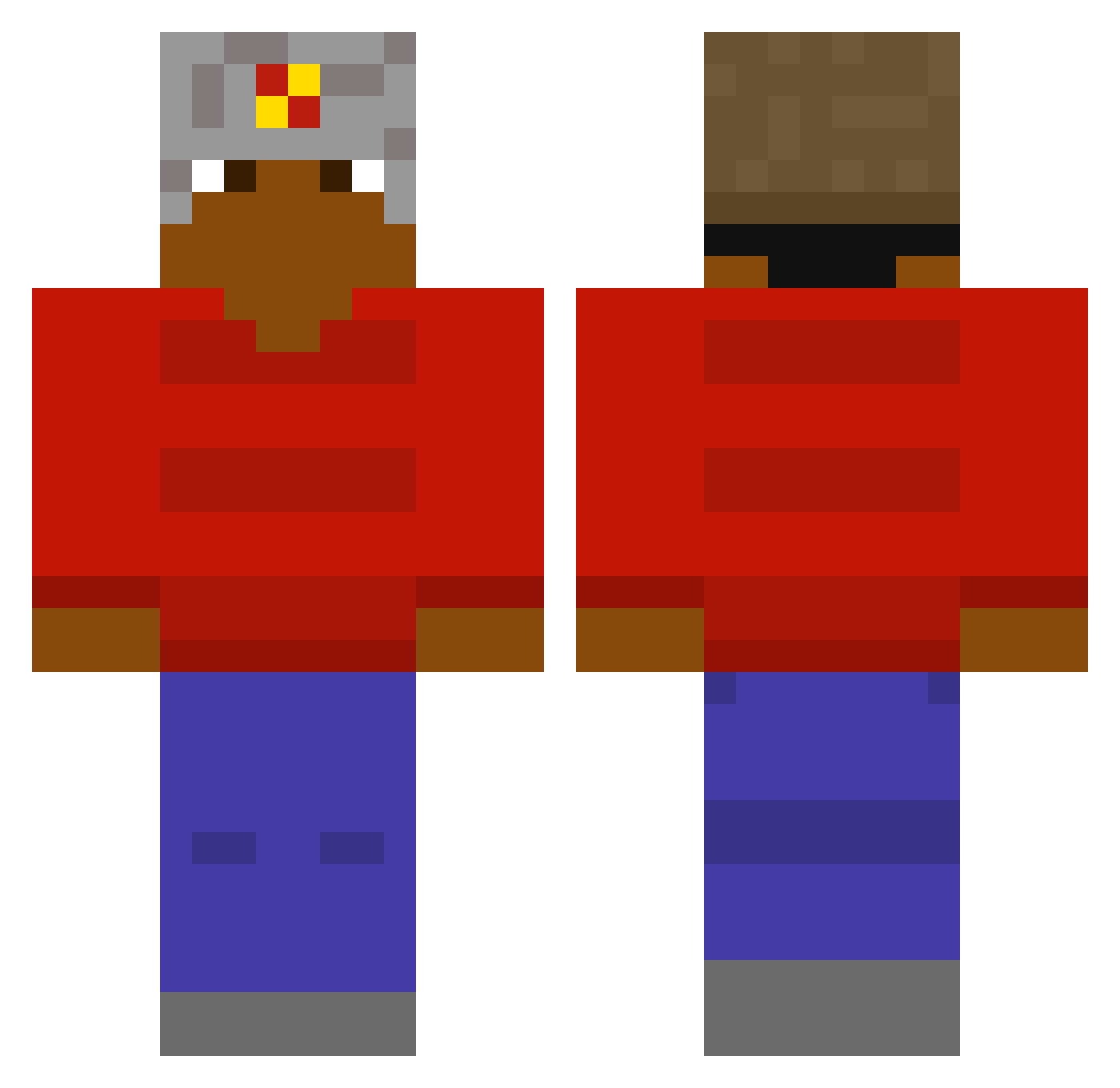Toby_1049 Minecraft skin, front and back view