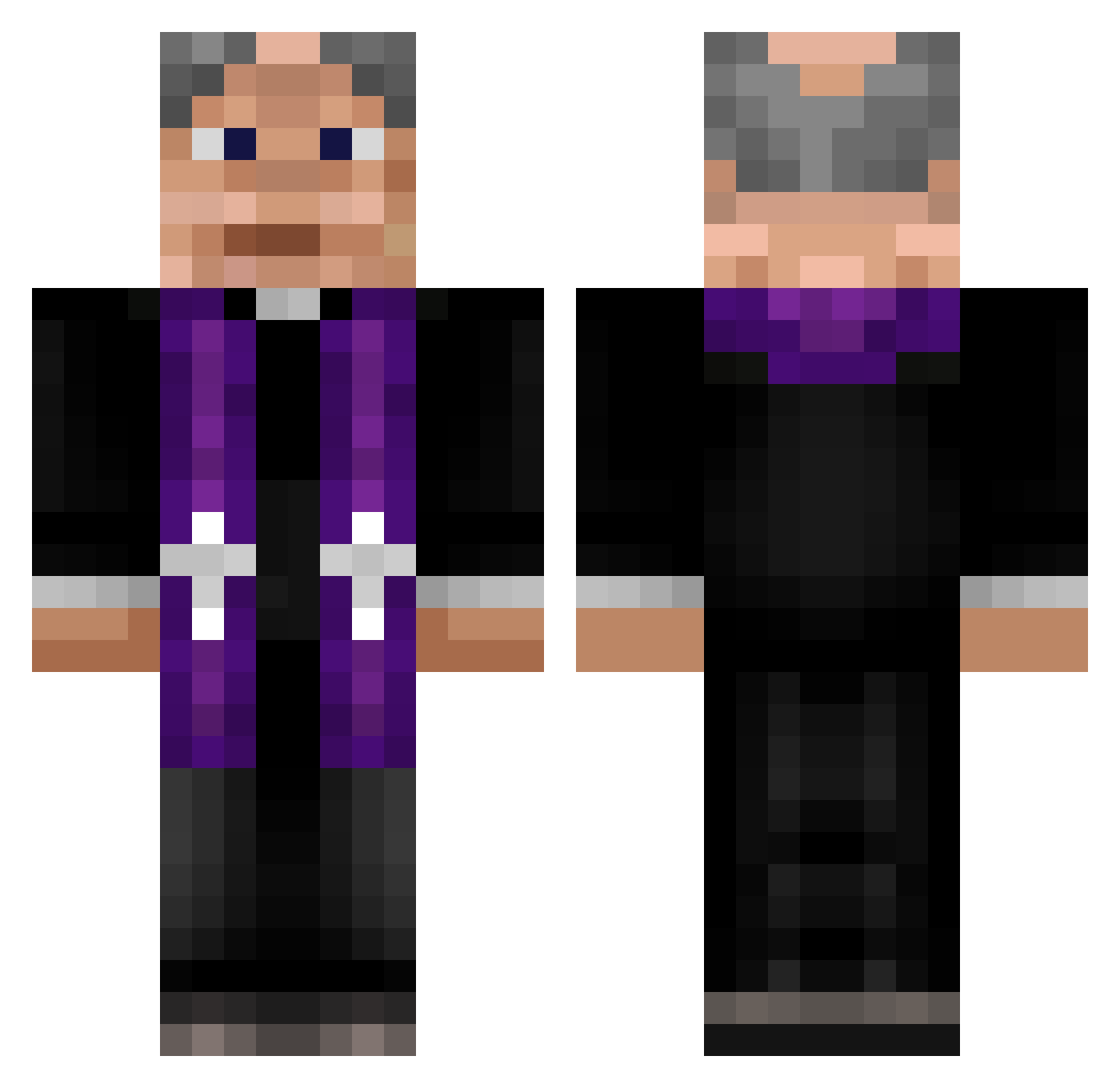 kl3ffi Minecraft skin, front and back view