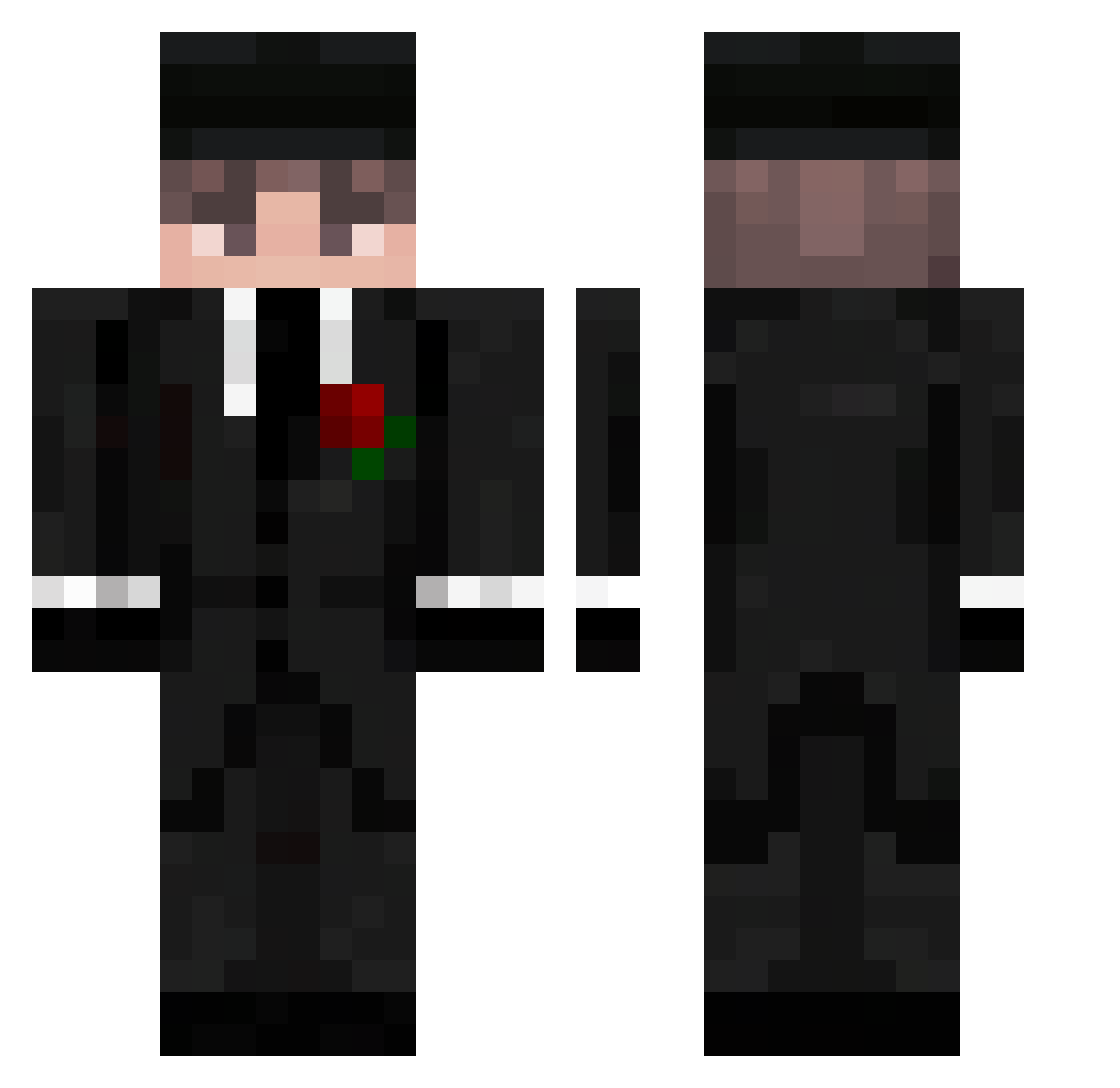 ZyeNNN Minecraft skin, front and back view
