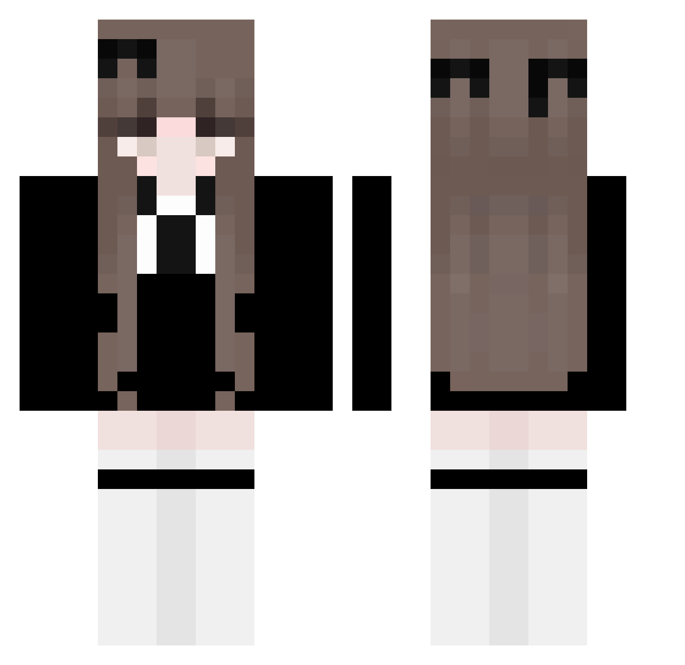 Astcryne Minecraft skin, front and back view