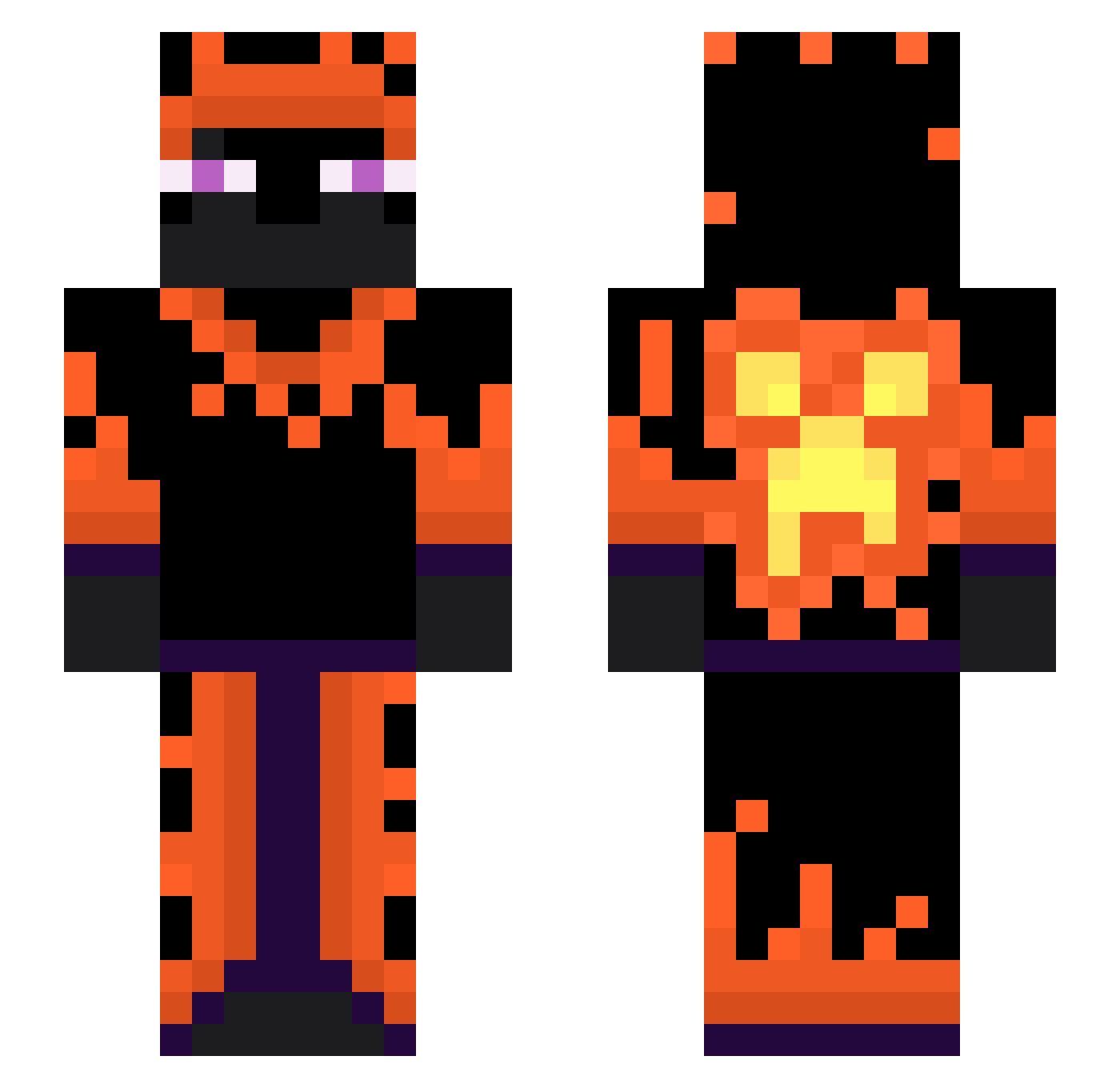macha0111 Minecraft skin, front and back view