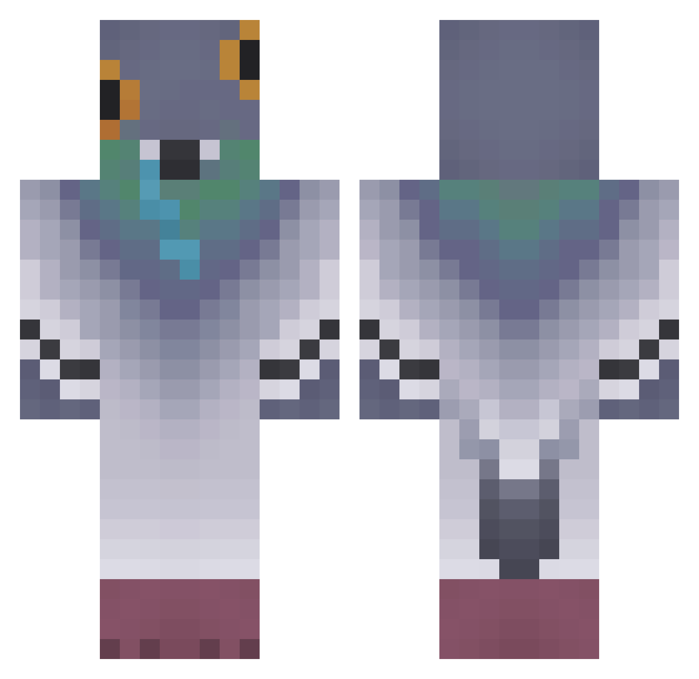 blolej Minecraft skin, front and back view