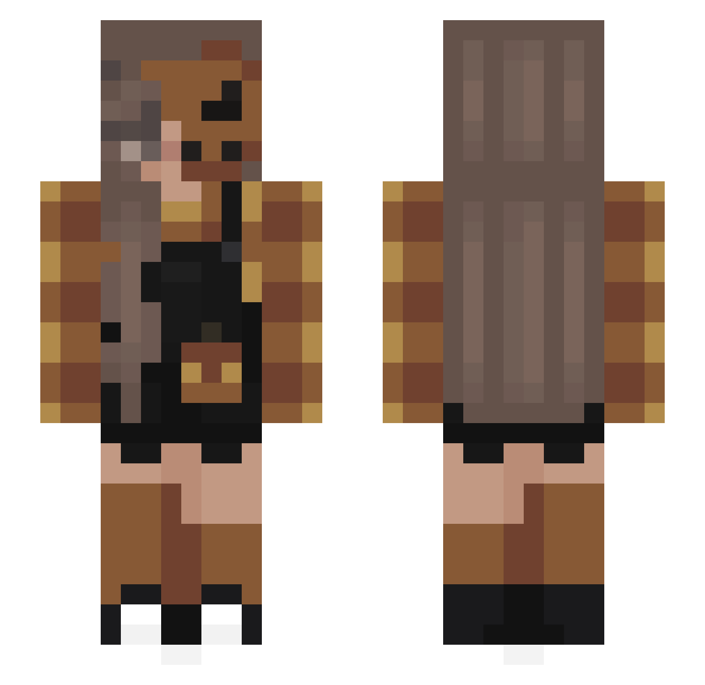 Suzannahh Minecraft skin, front and back view