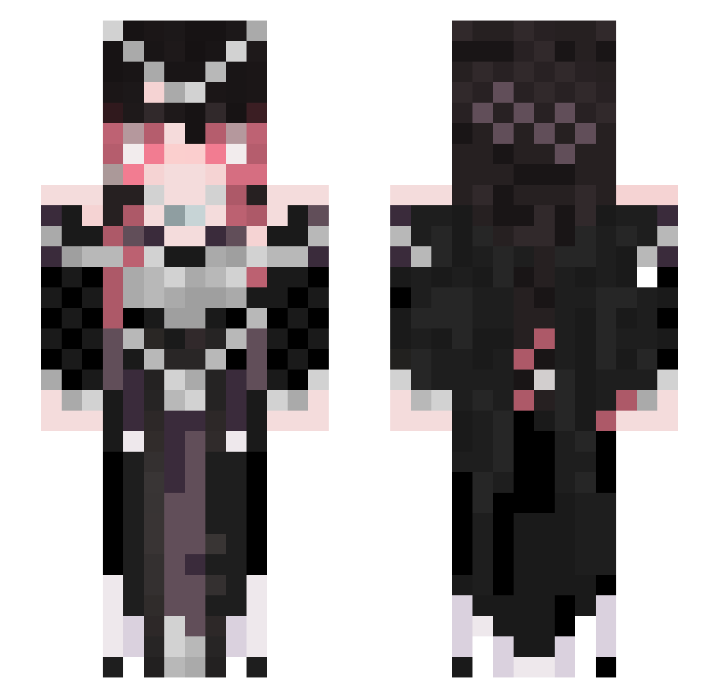 Rxyla Minecraft skin, front and back view