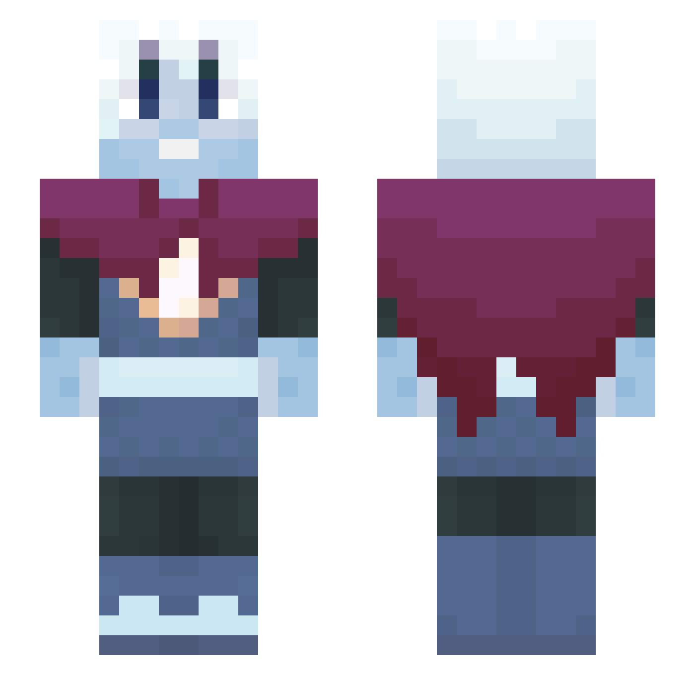 UmbraVentus Minecraft skin, front and back view