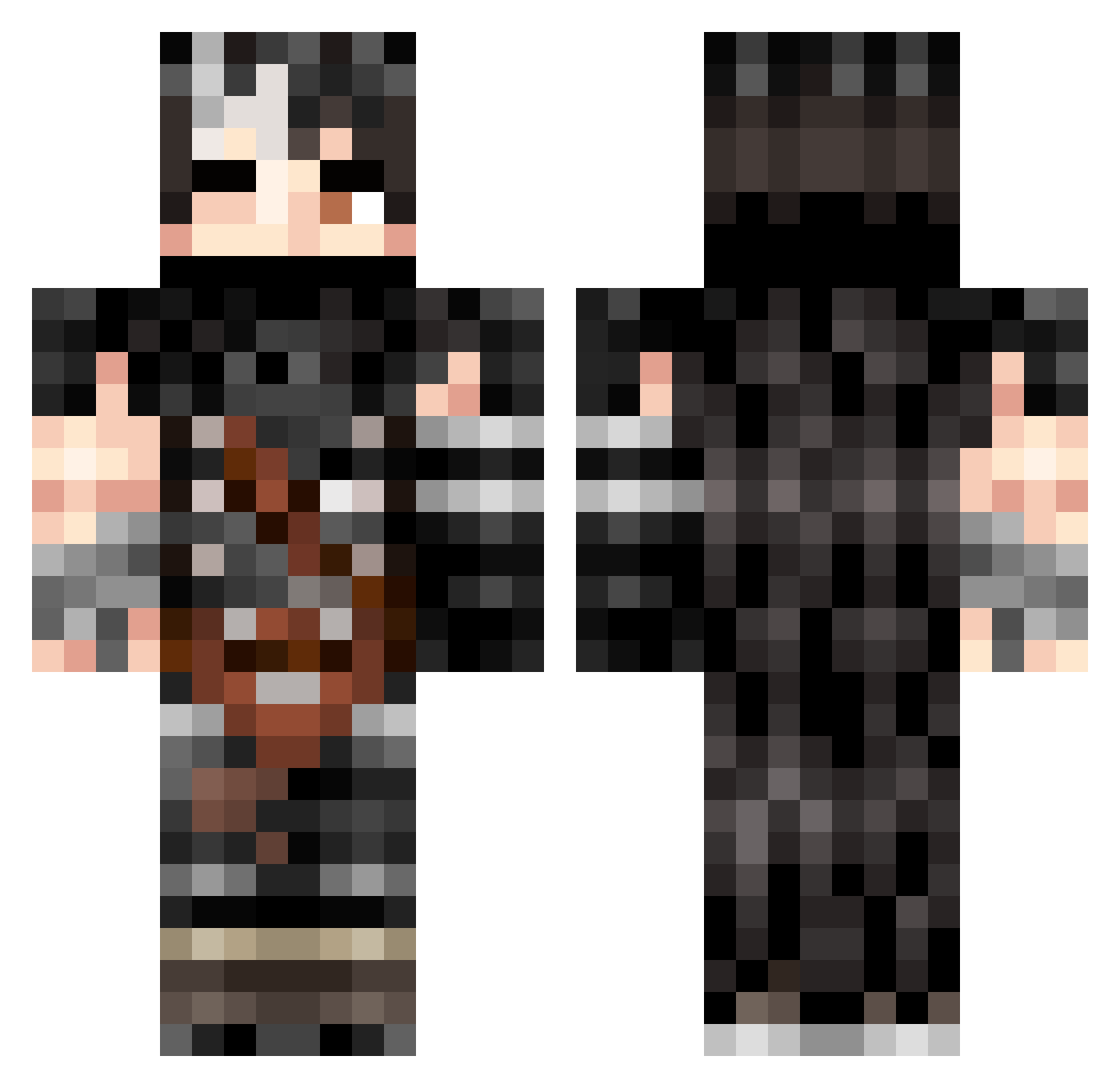Rickpng Minecraft skin, front and back view