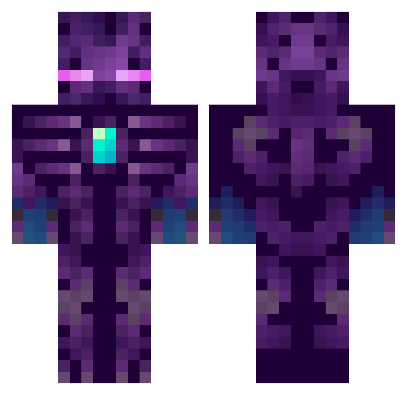 EndermanLB Minecraft skin, front and back view