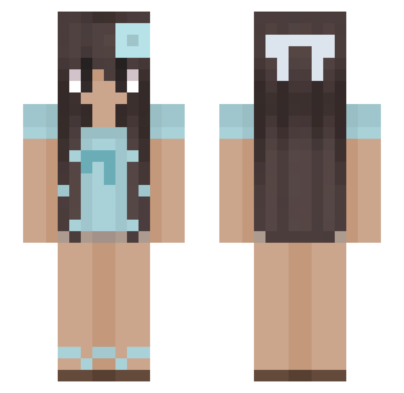 swooshhy Minecraft skin, front and back view