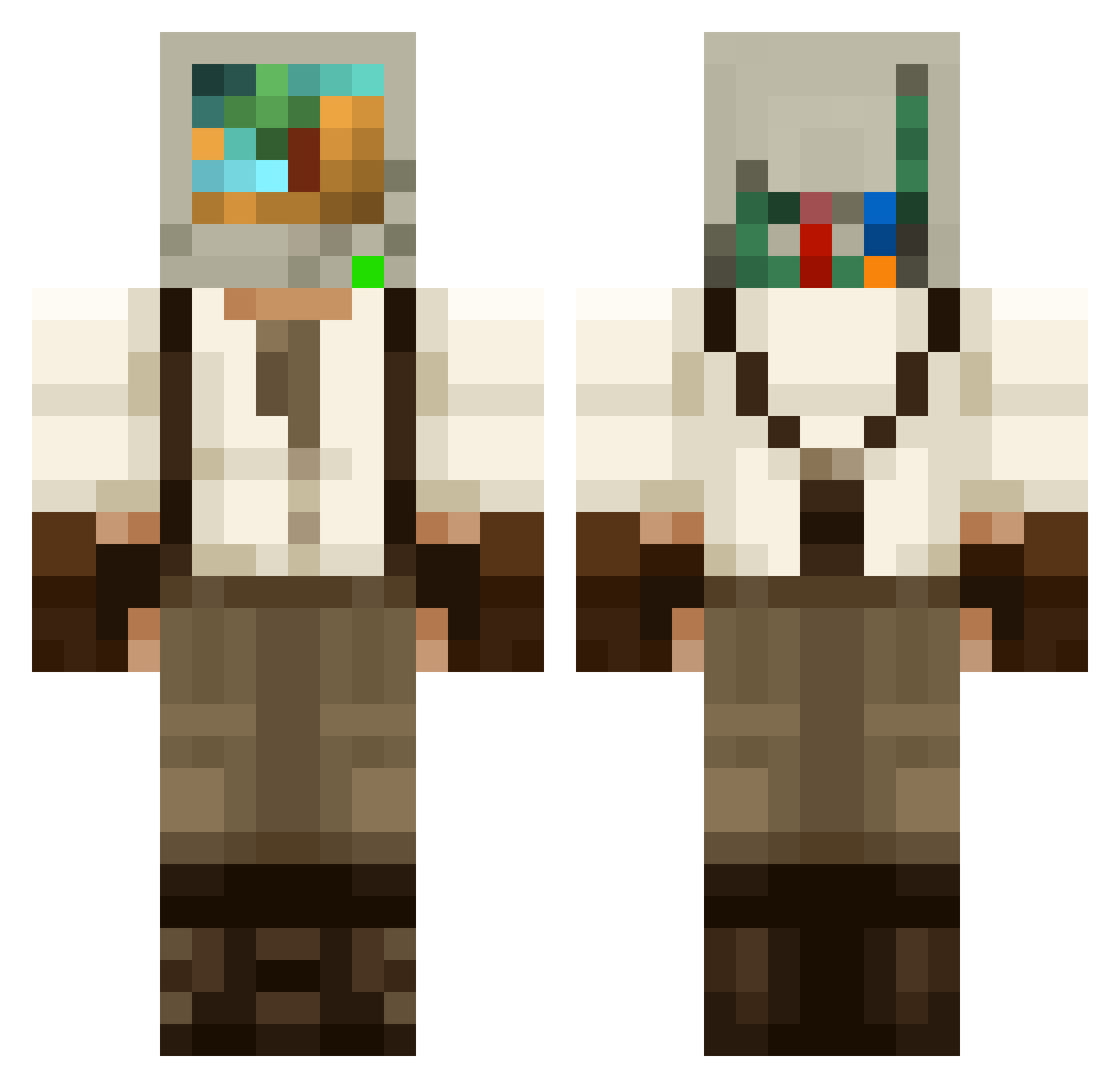 SuperHerosSoph Minecraft skin, front and back view