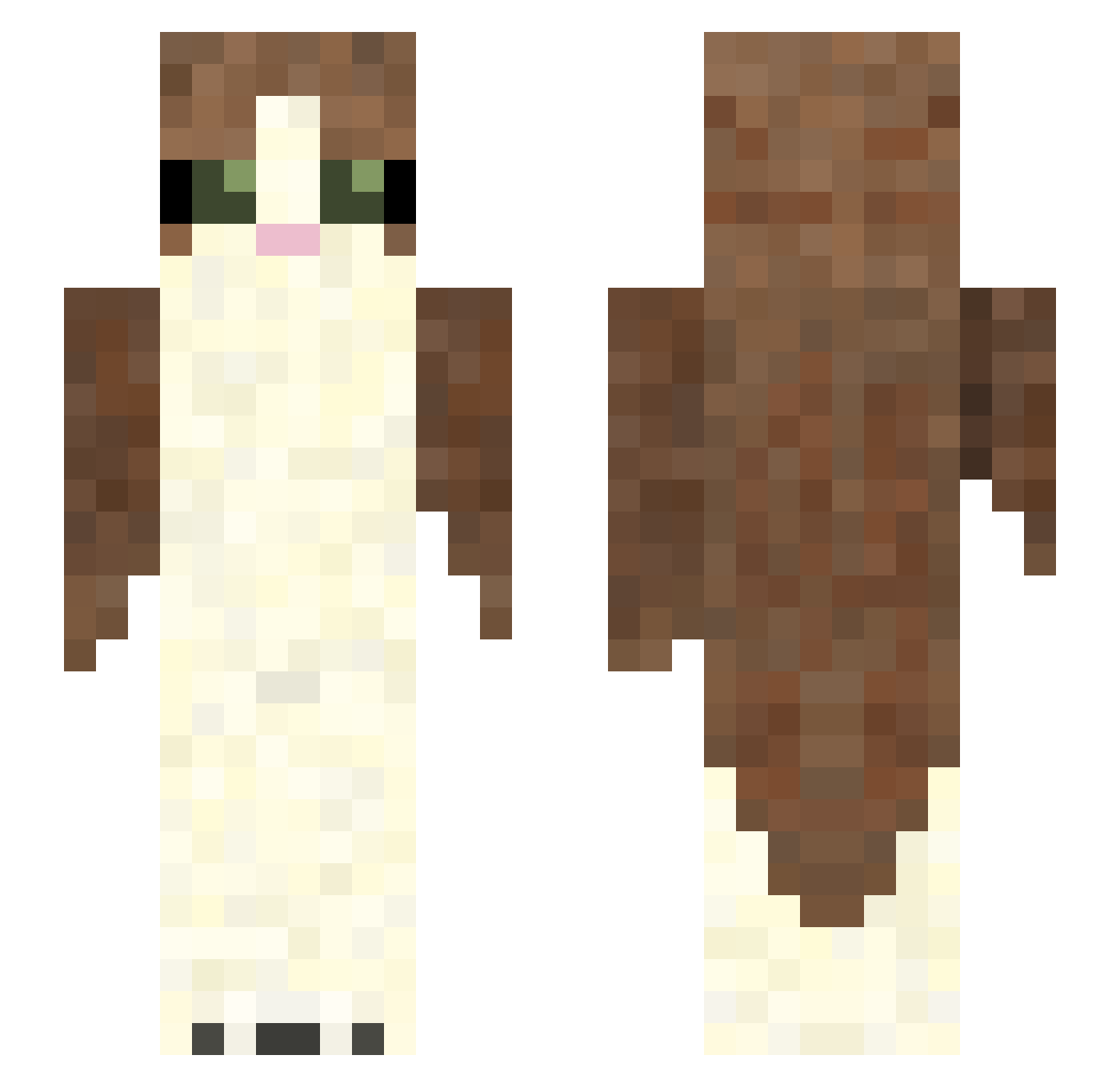 sqisci Minecraft skin, front and back view