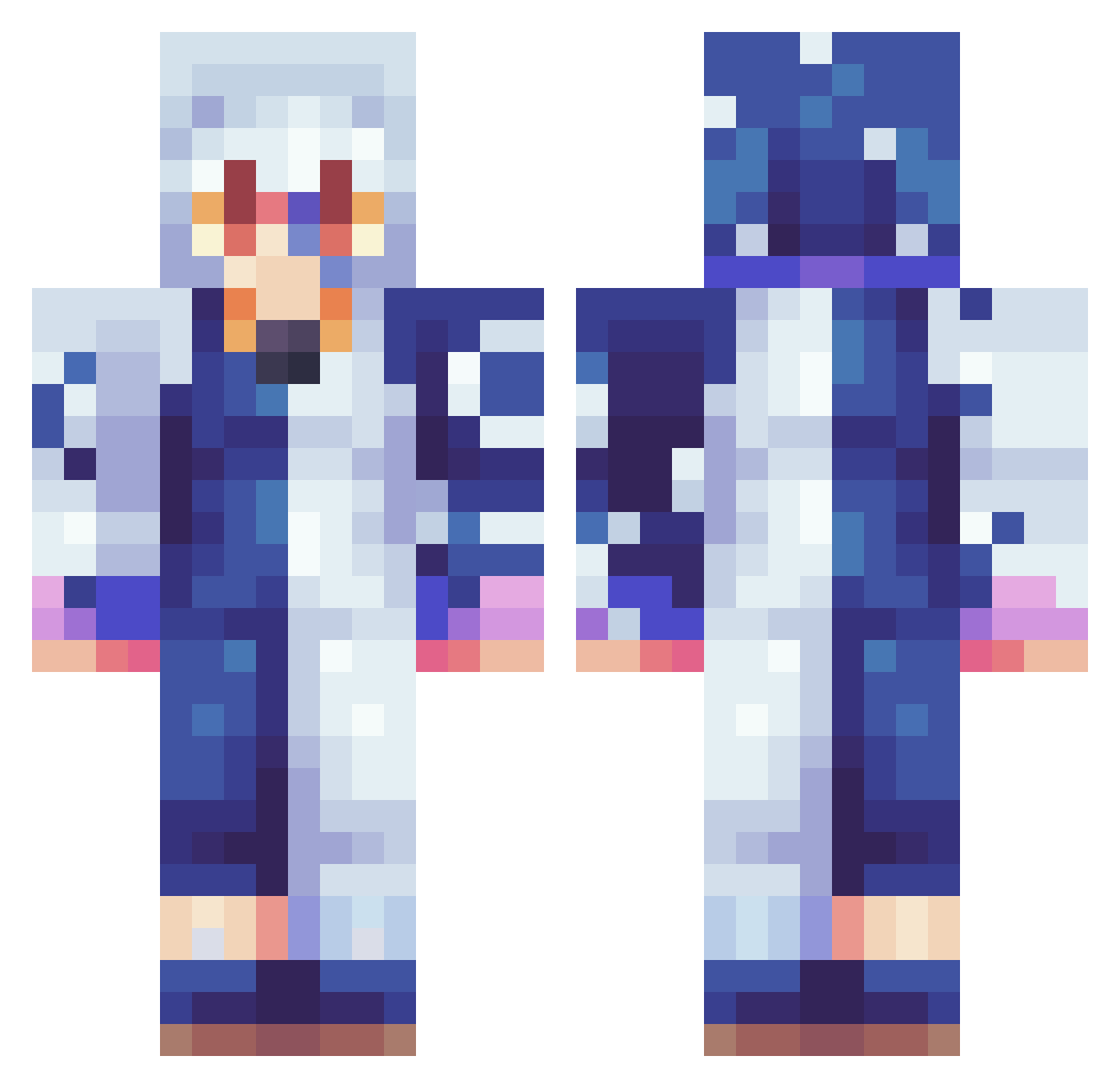 Whimsunny Minecraft skin, front and back view