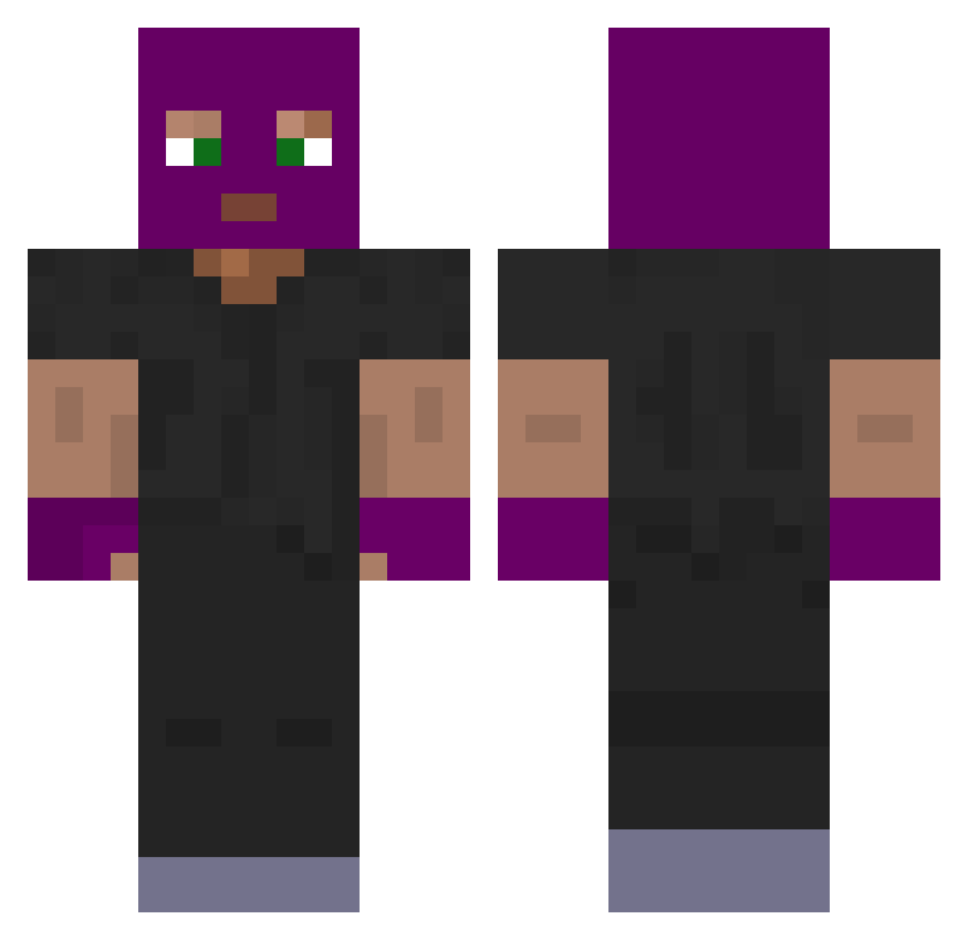 swoope Minecraft skin, front and back view
