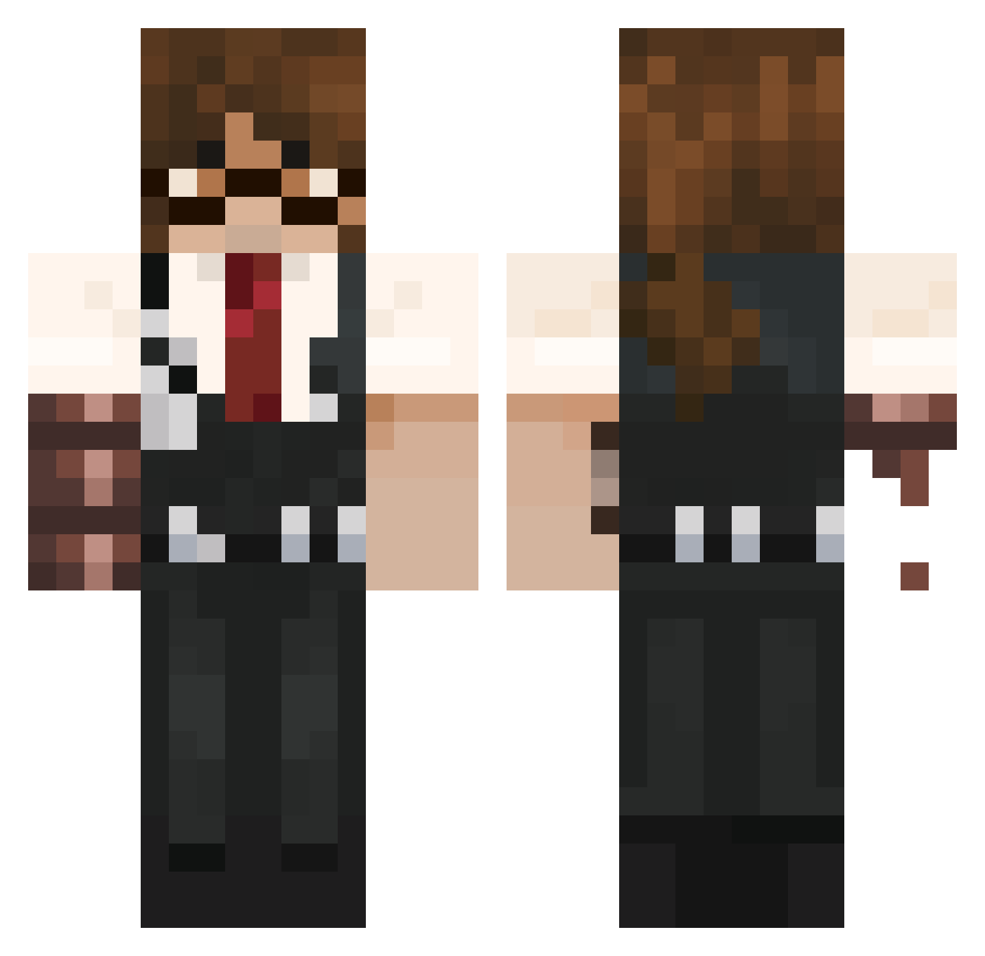 CrasJJBA Minecraft skin, front and back view