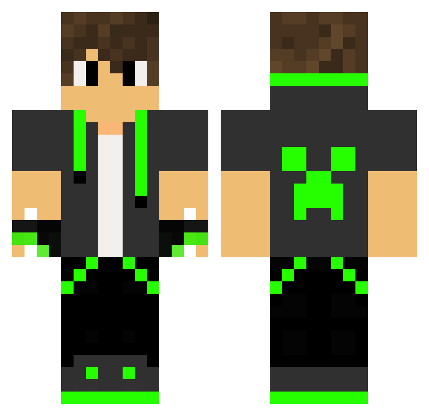 ecb Minecraft skin, front and back view