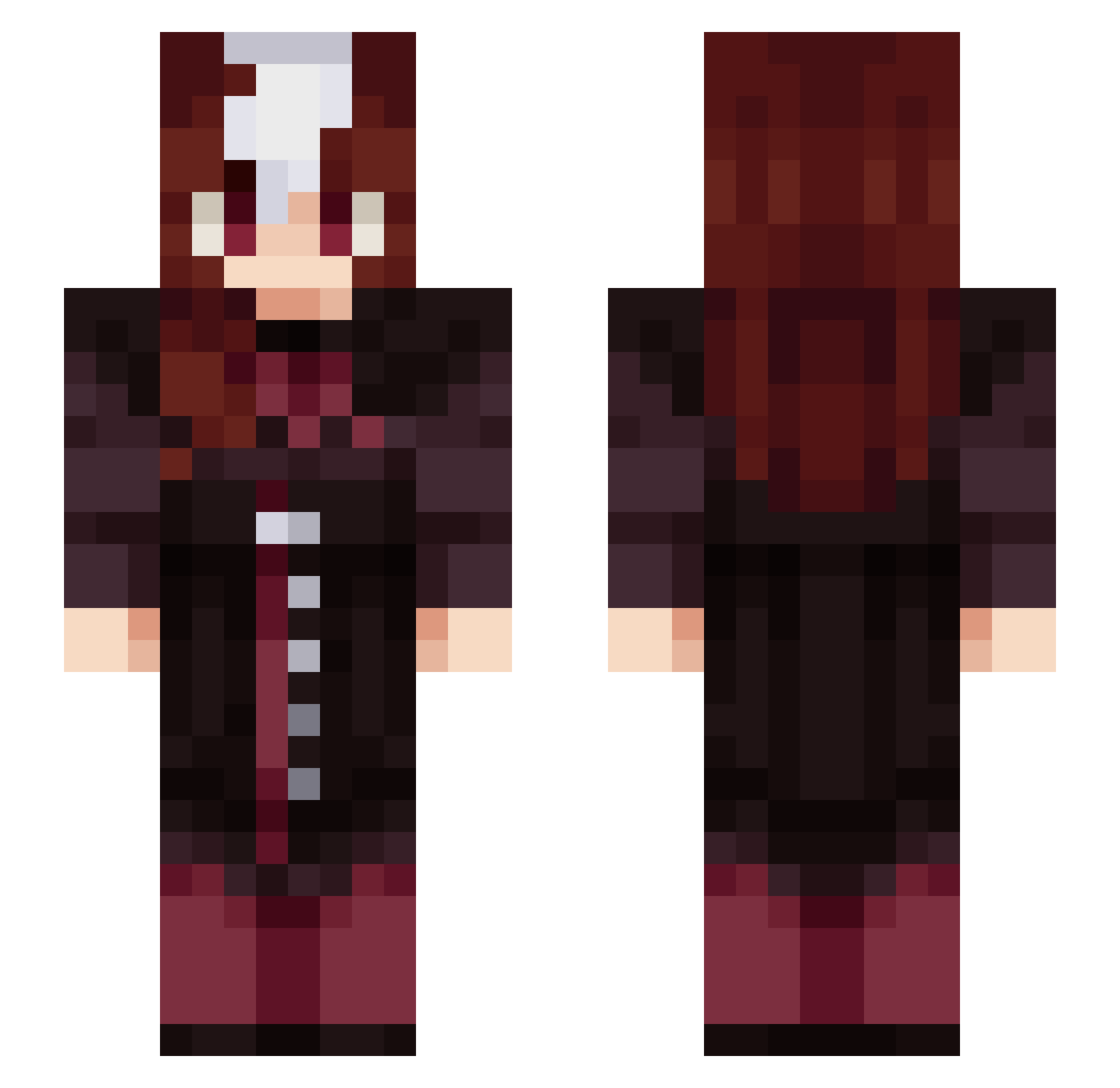 FallenWeaver Minecraft skin, front and back view