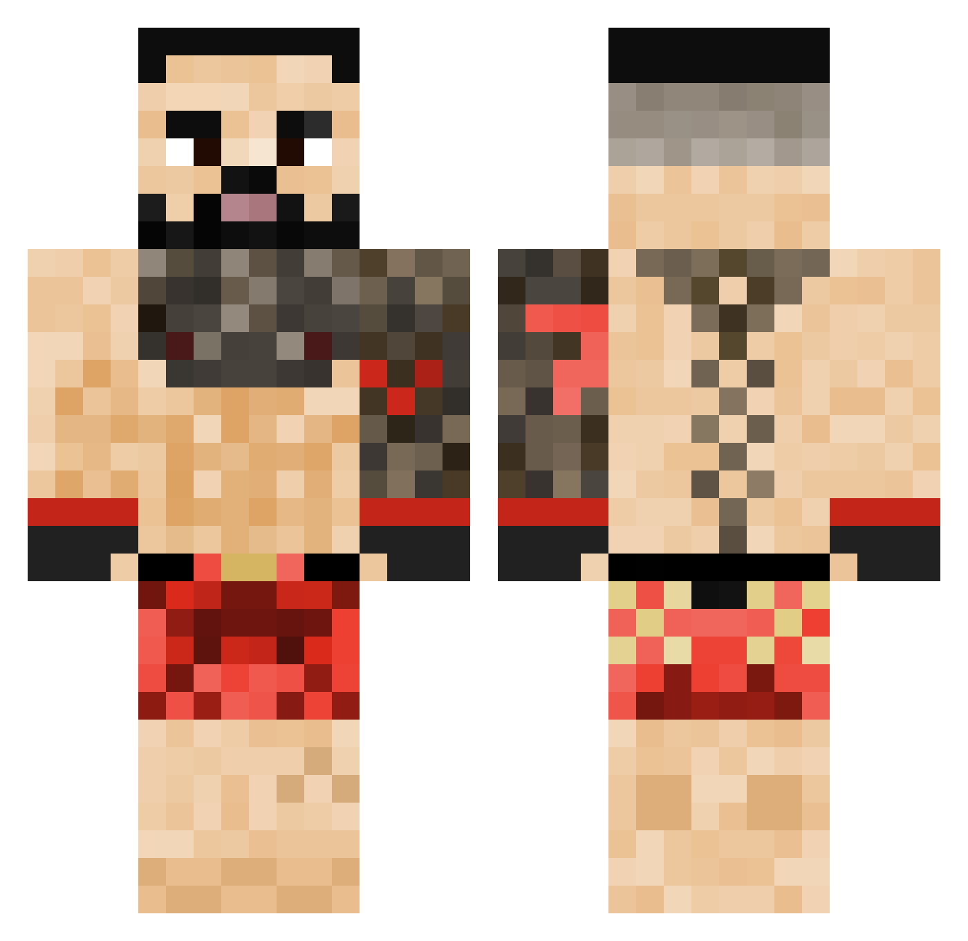 Lu1smi Minecraft skin, front and back view