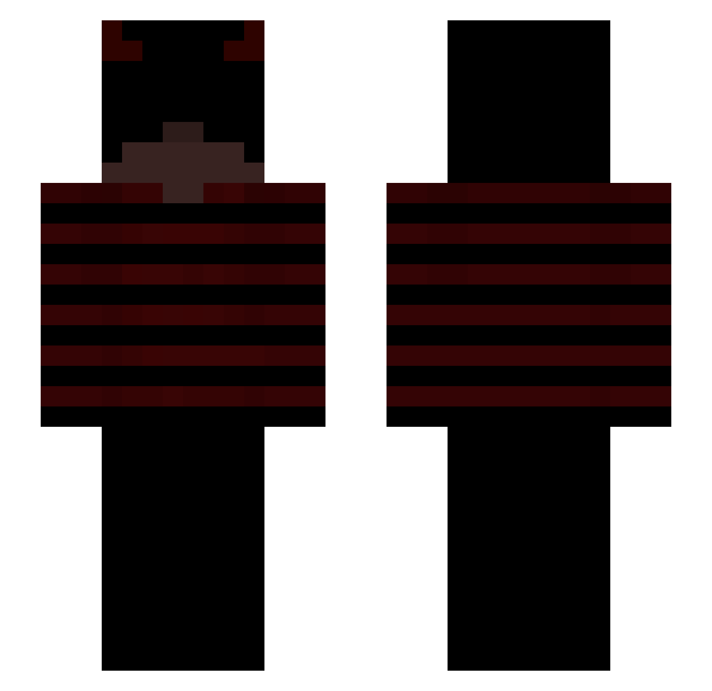 xnotedX Minecraft skin, front and back view