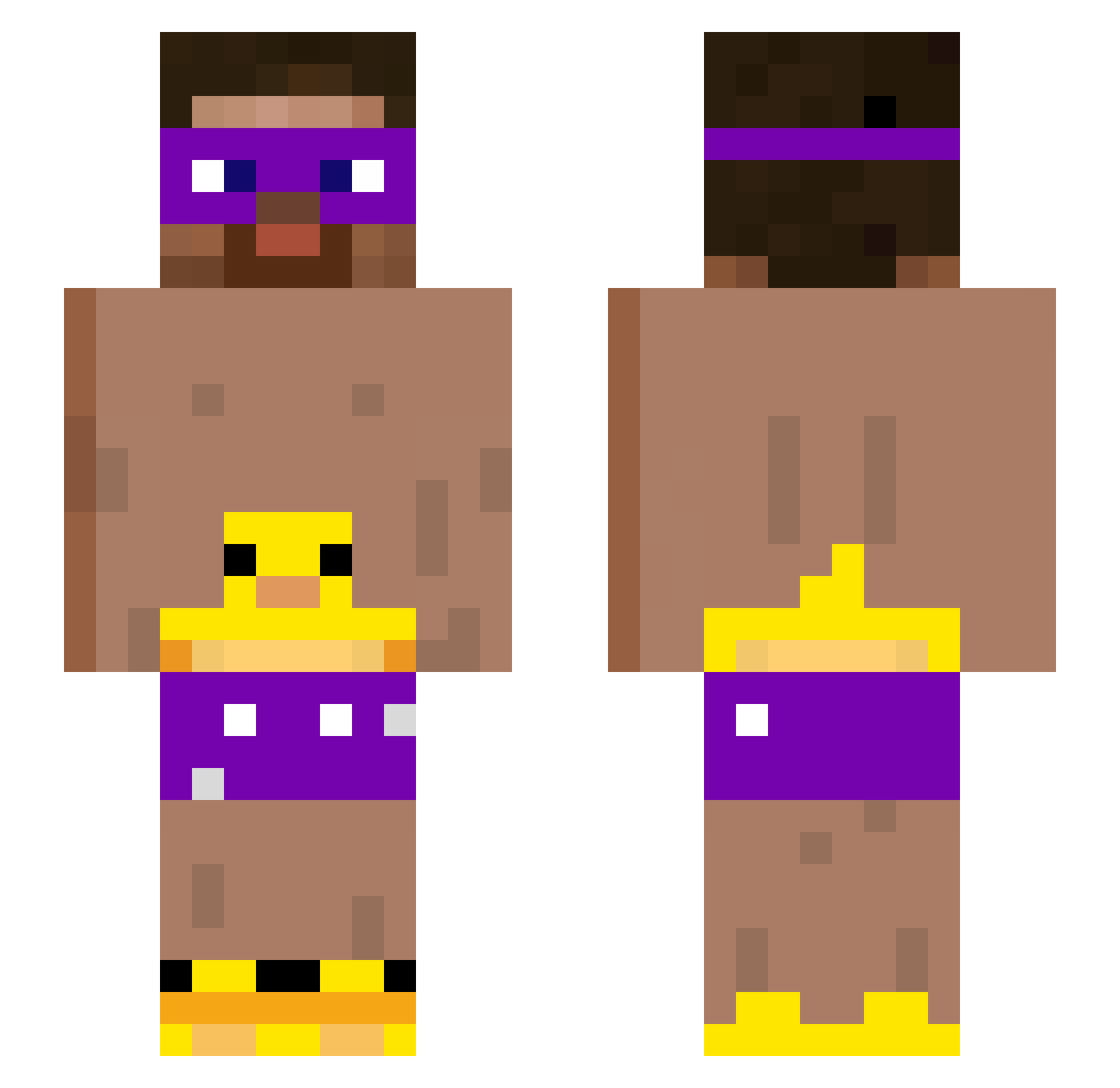 mateinhho Minecraft skin, front and back view