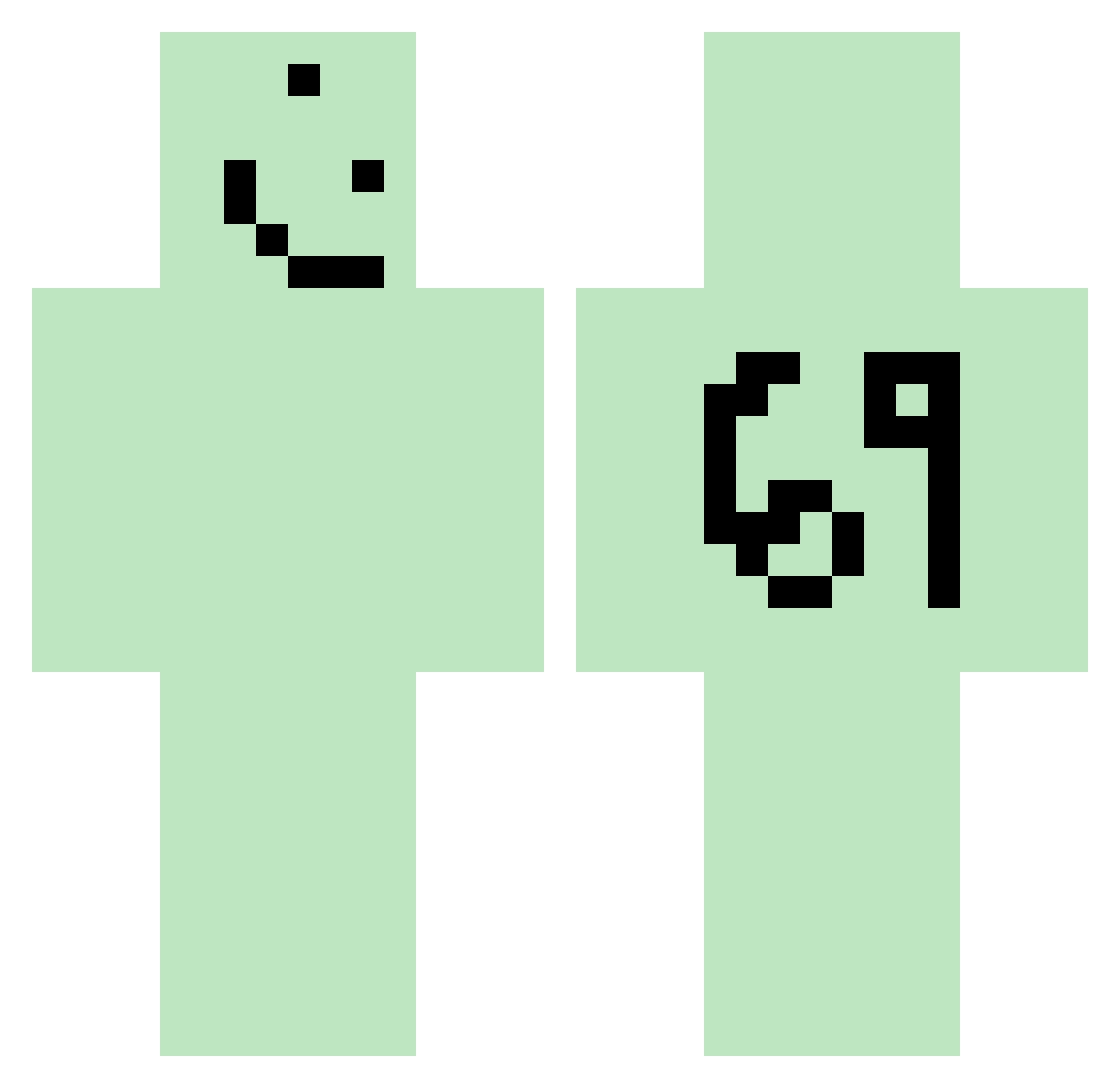 TiopTcz Minecraft skin, front and back view