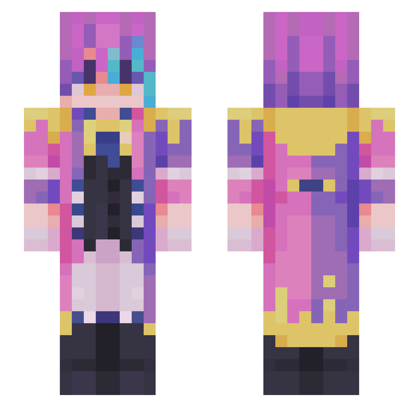 PrinceNumi Minecraft skin, front and back view