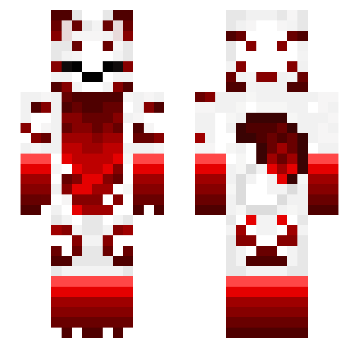 Akoivr Minecraft skin, front and back view