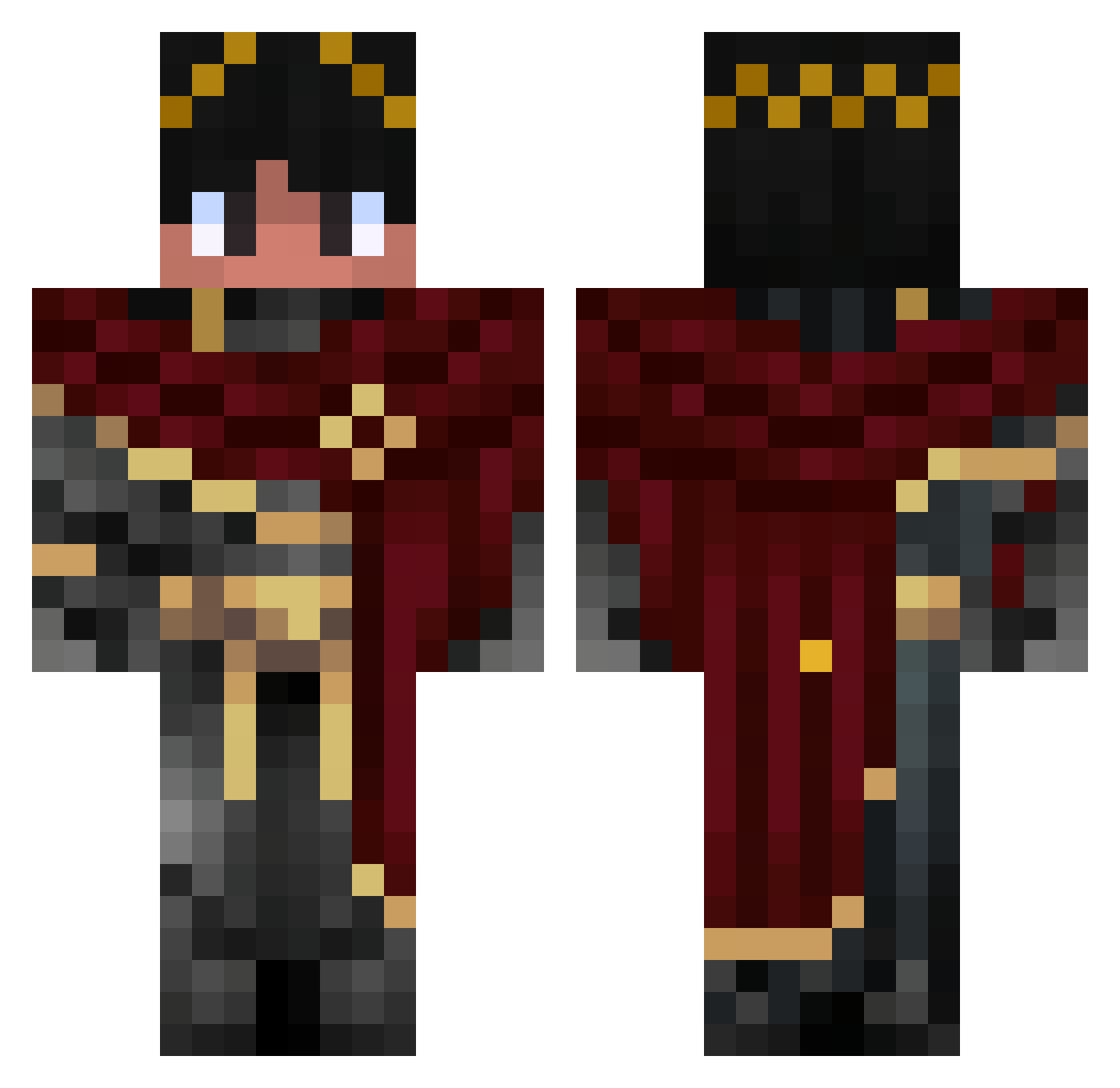 Astrecil Minecraft skin, front and back view