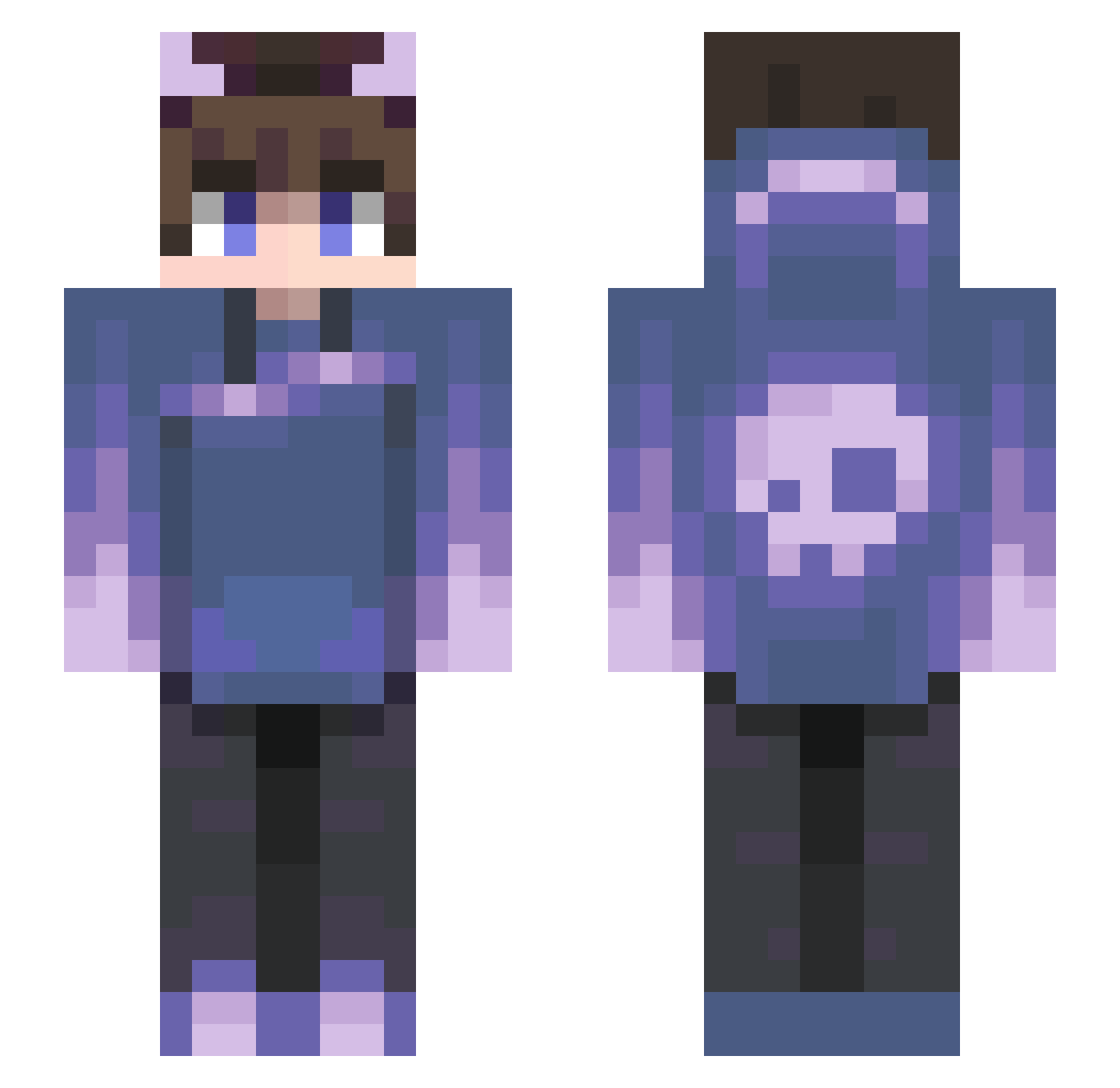 maxiwinns Minecraft skin, front and back view