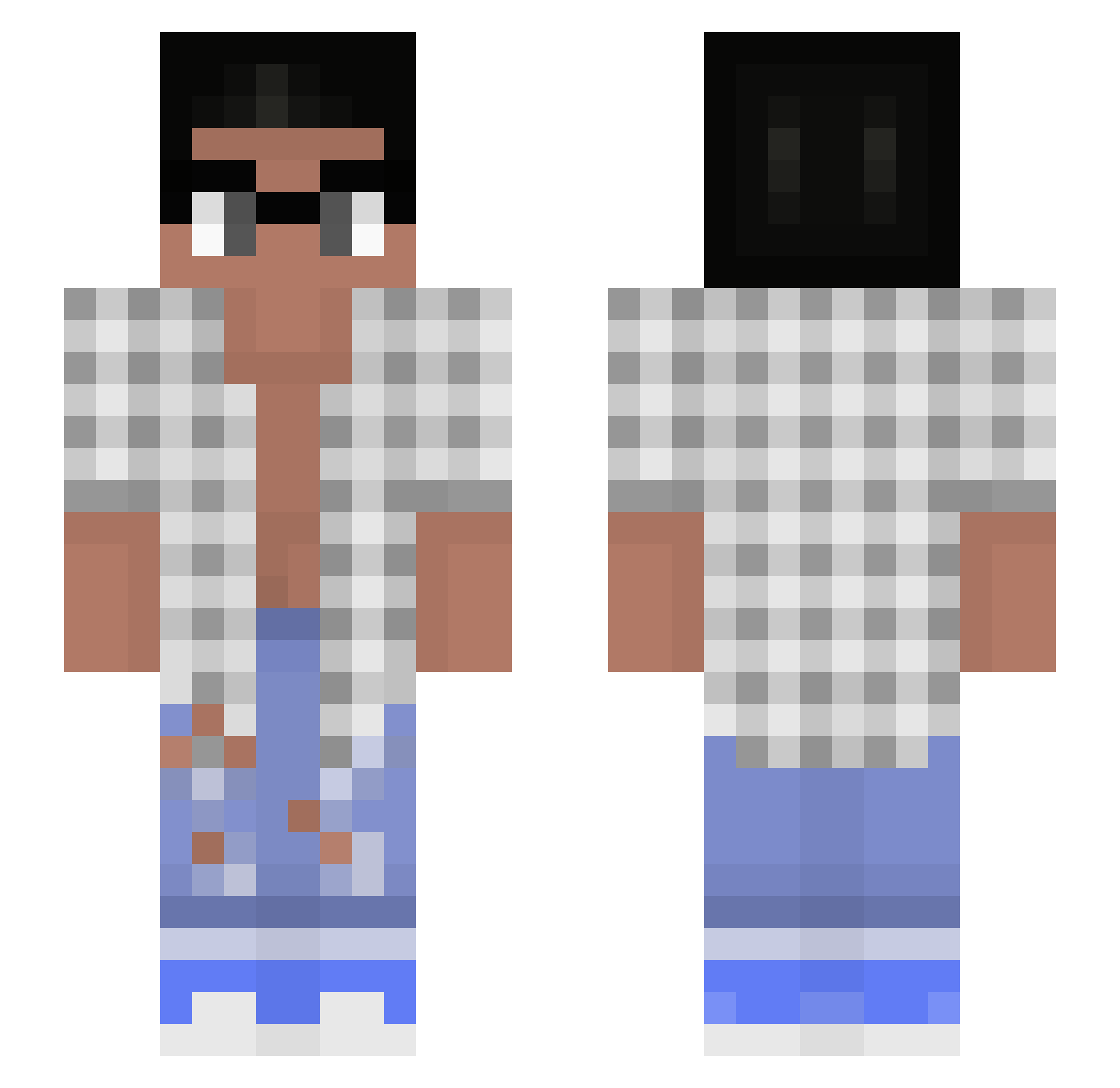Suzuwki Minecraft skin, front and back view