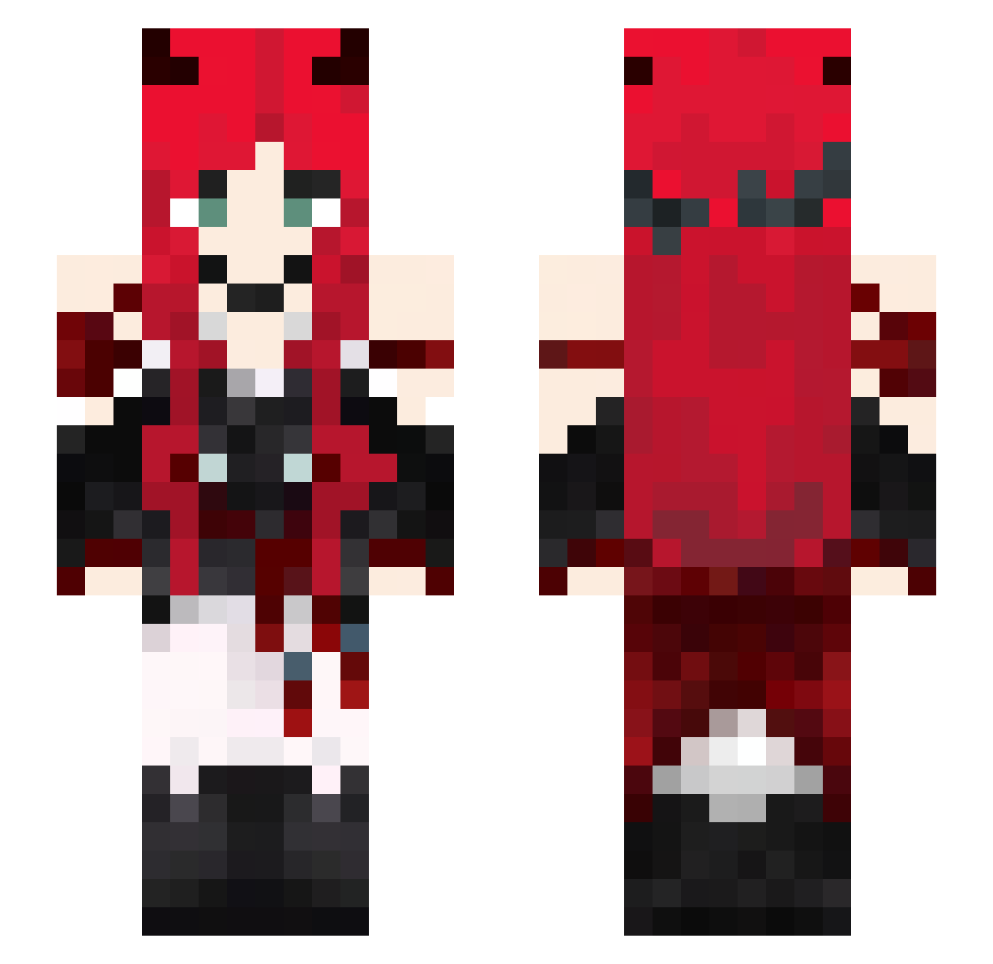 Popphy Minecraft skin, front and back view