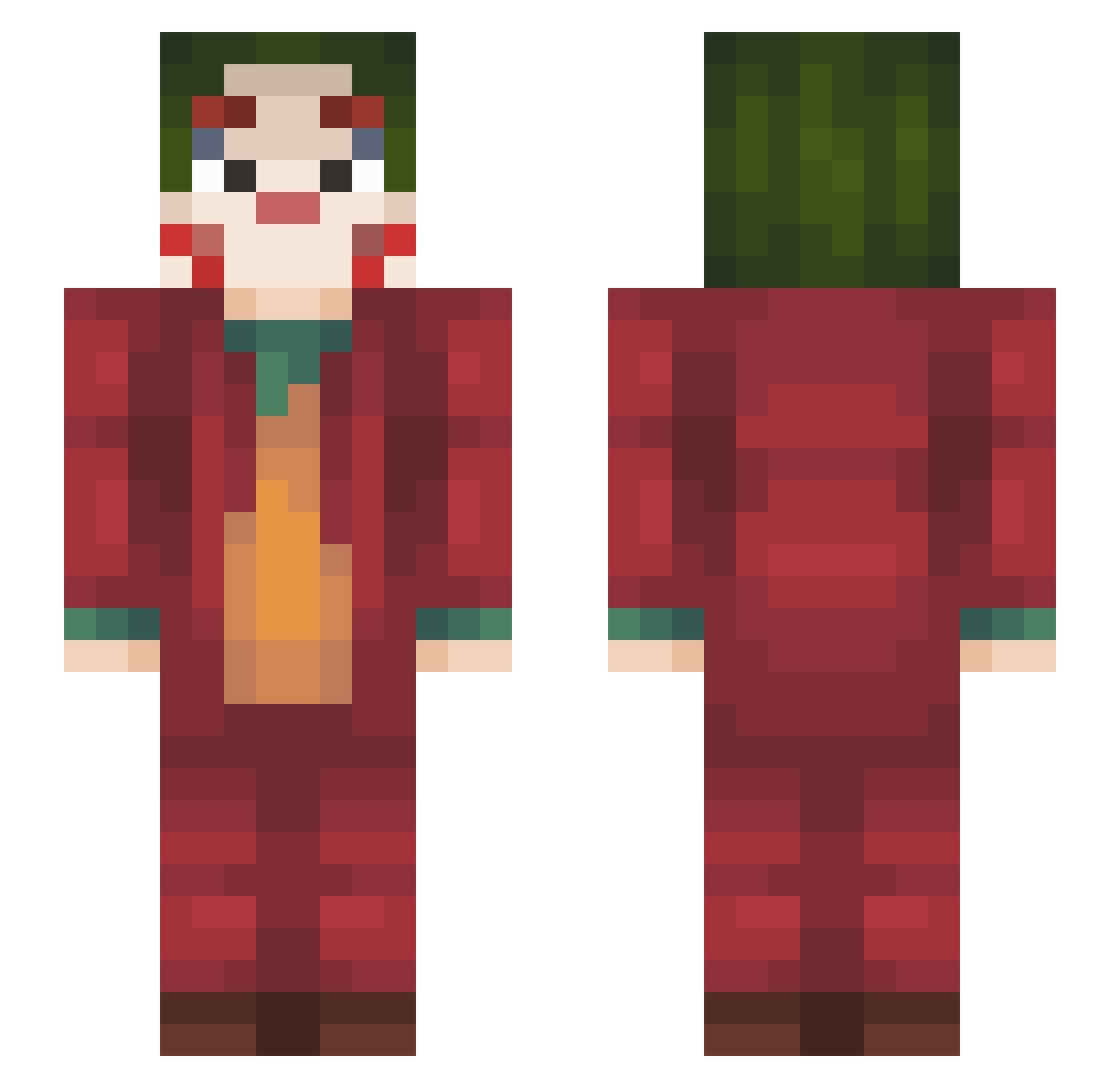 The_Kiiing Minecraft skin, front and back view