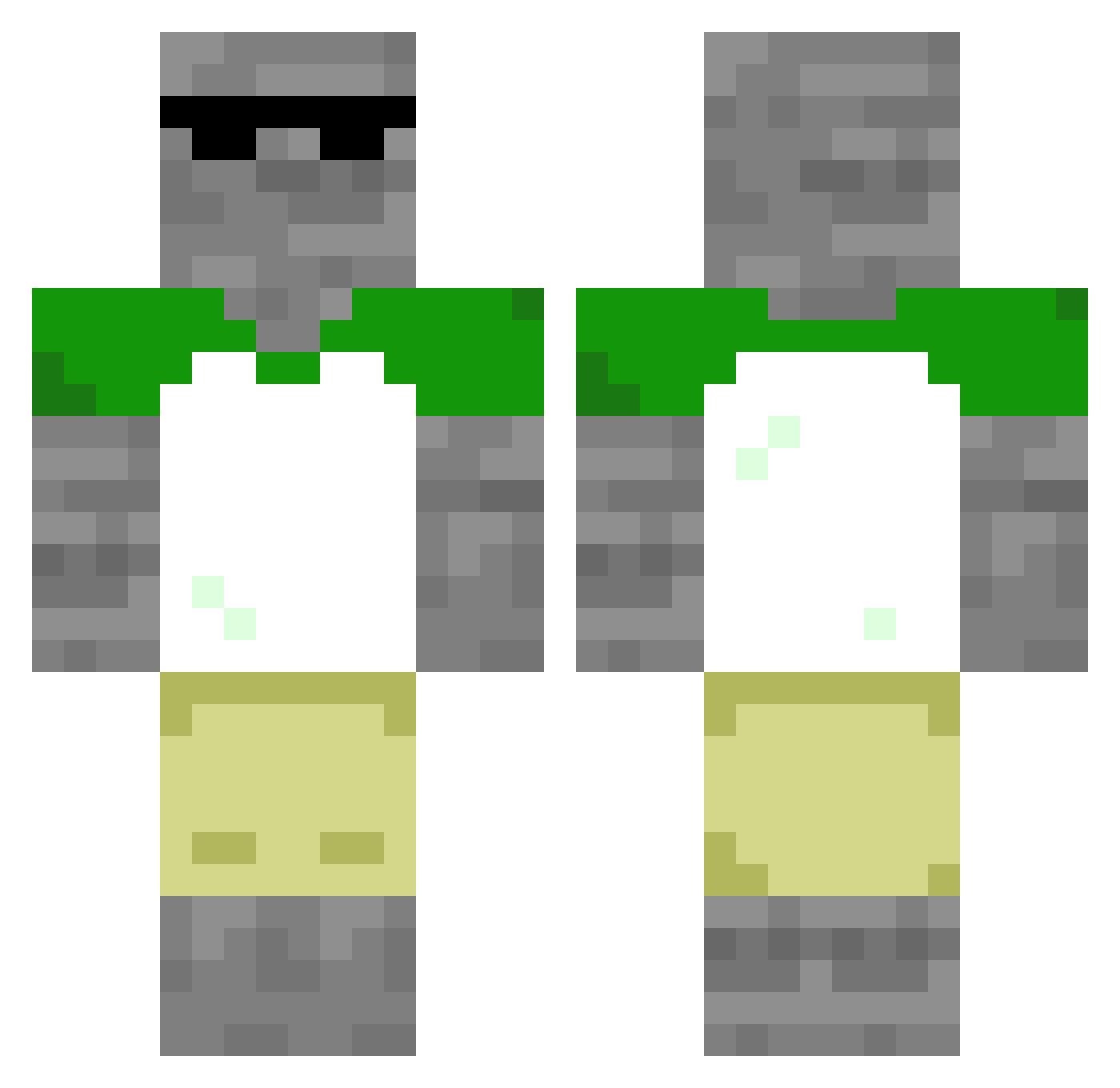 Quiffl3s Minecraft skin, front and back view