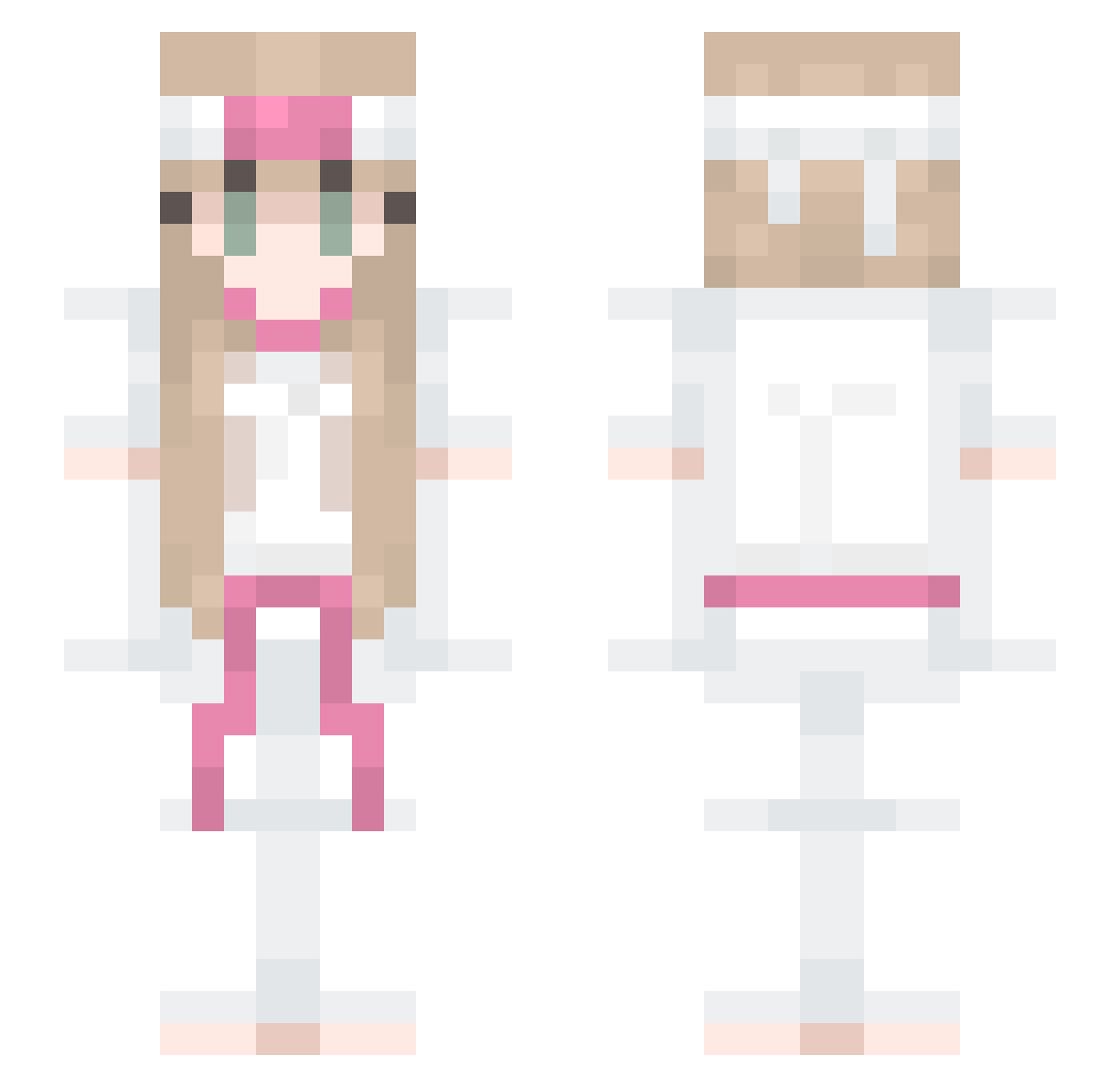 Fiorra Minecraft skin, front and back view