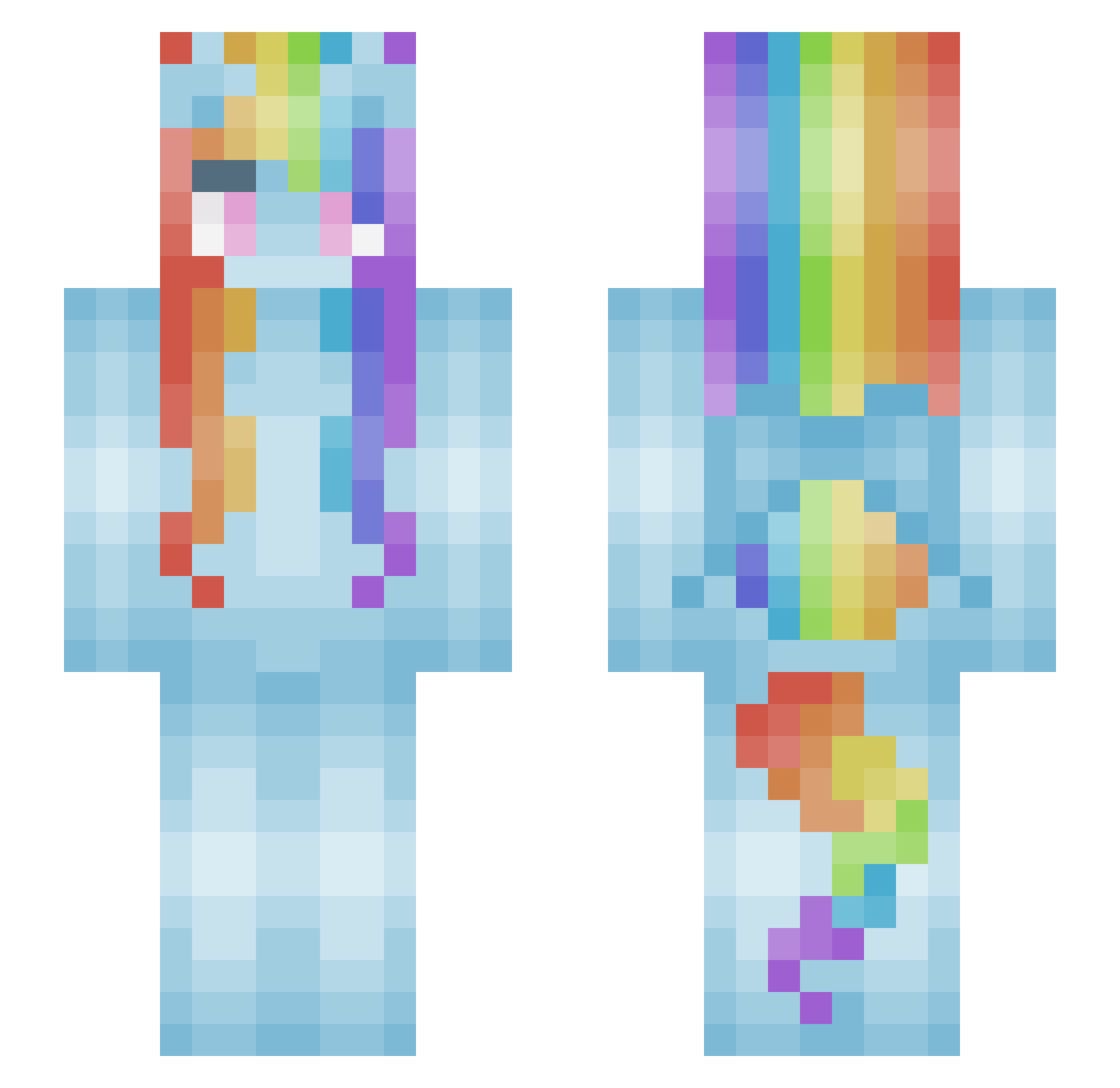 littlecheesebugr Minecraft skin, front and back view