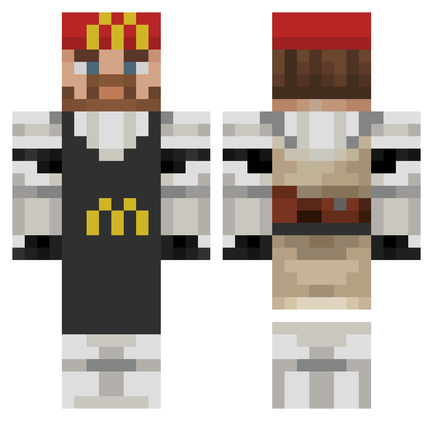 hunterdraco Minecraft skin, front and back view