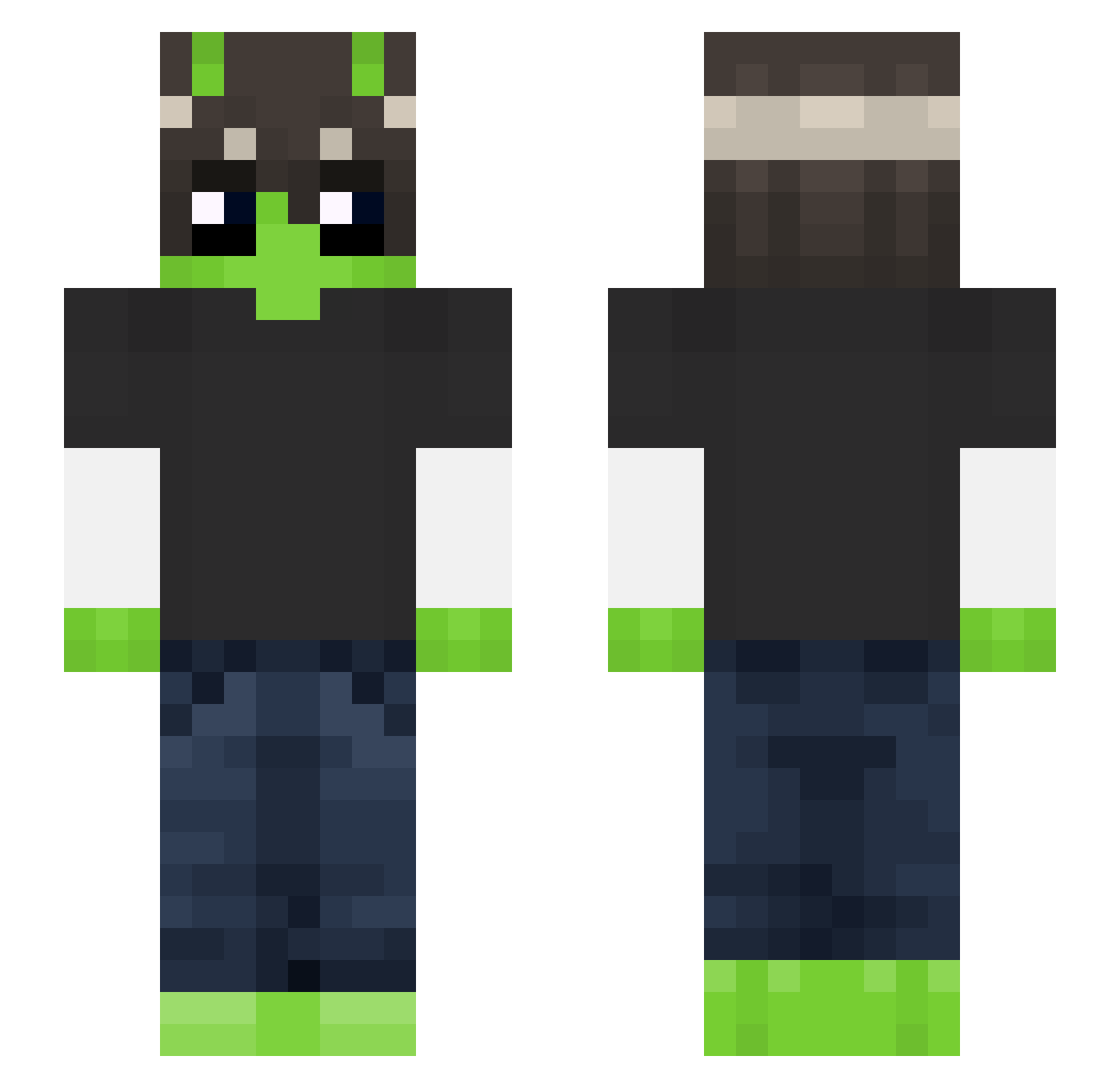 Slajmboll Minecraft skin, front and back view