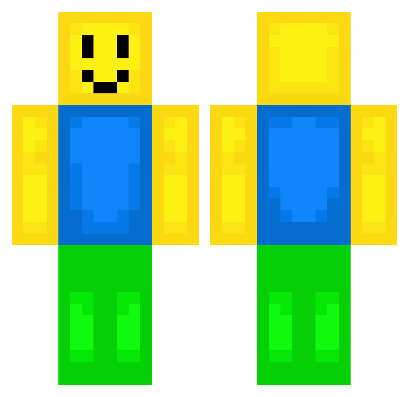 ChriisPi Minecraft skin, front and back view