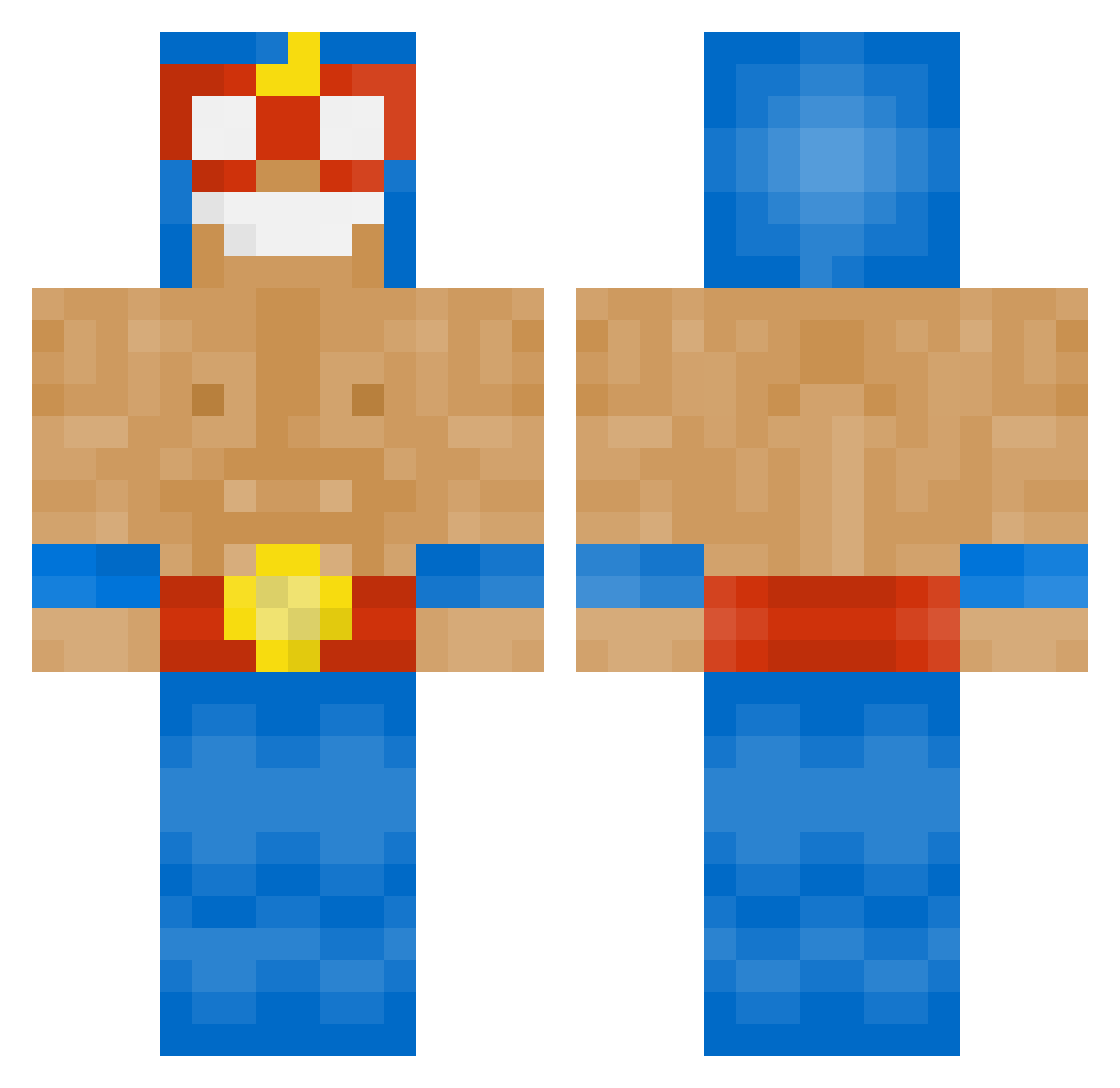 Javi745 Minecraft skin, front and back view