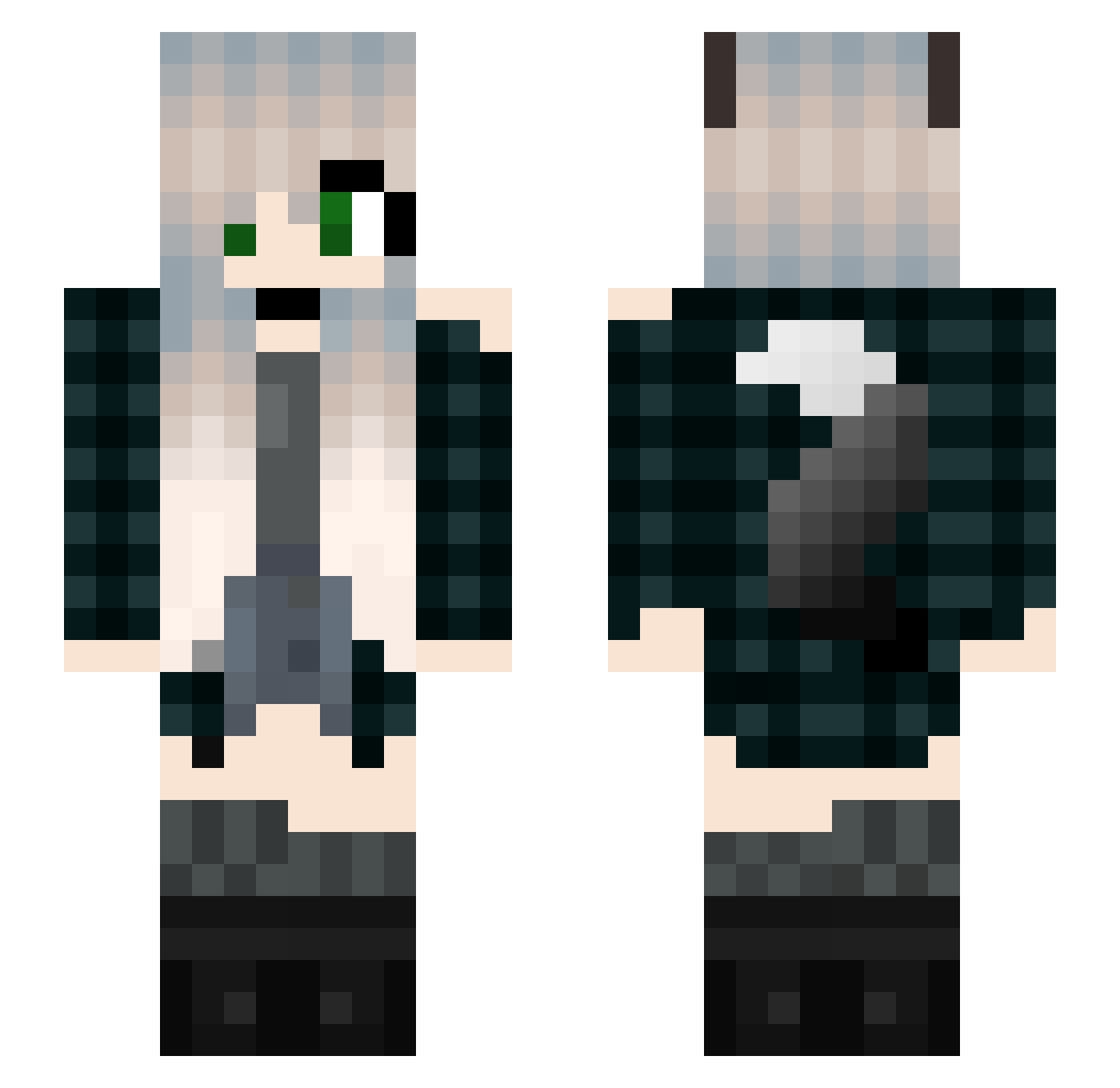 Issy_Xx Minecraft skin, front and back view