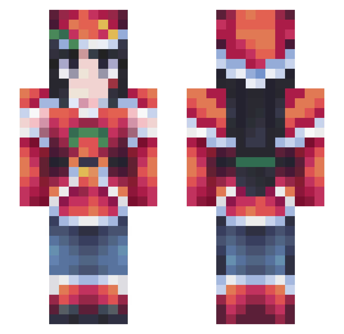 Lum Minecraft skin, front and back view