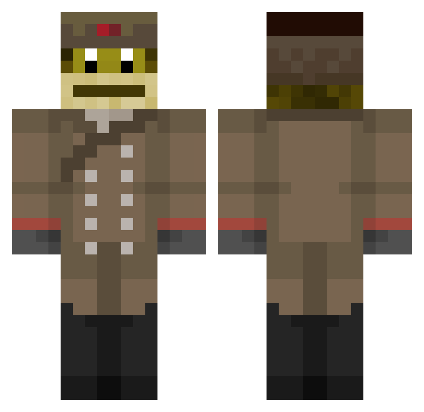 RiceCrlsis Minecraft skin, front and back view
