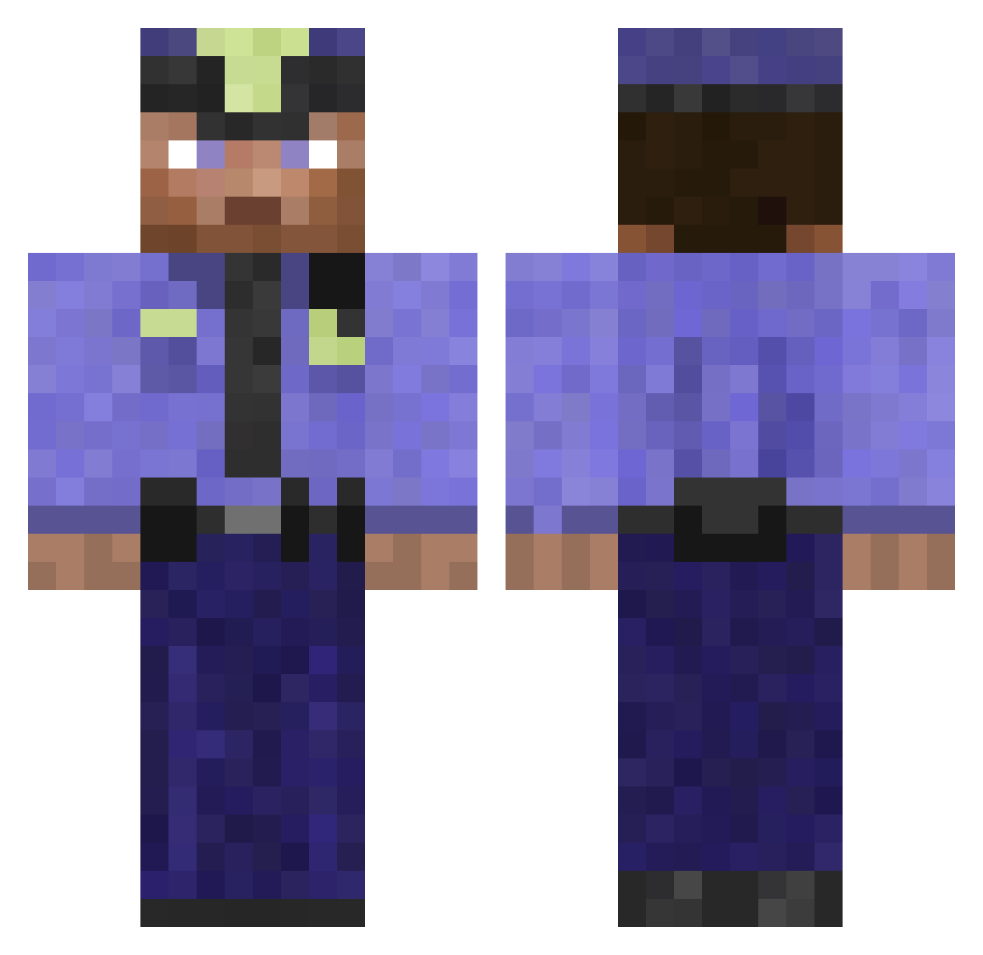 Meggi99 Minecraft skin, front and back view