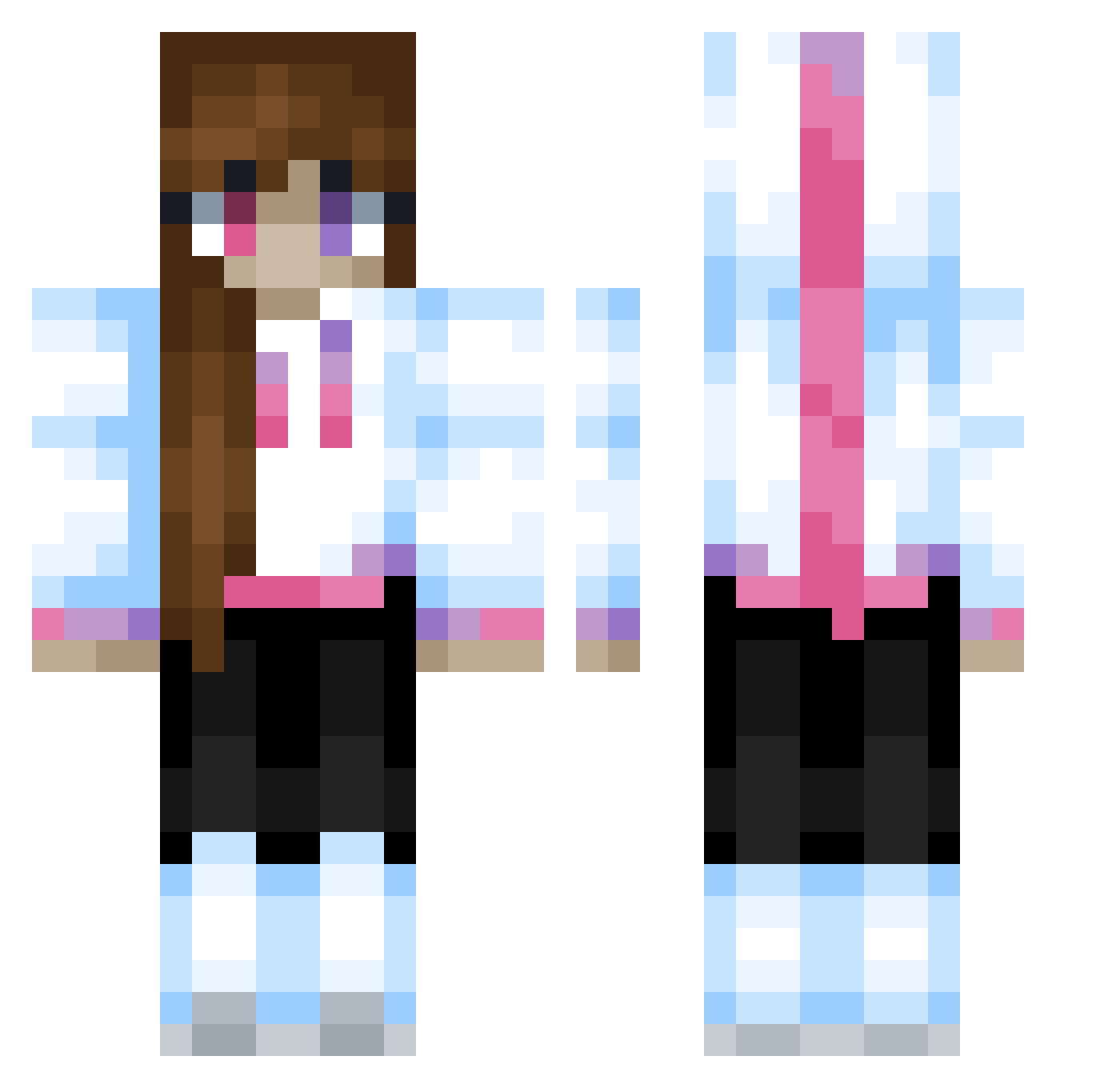 saxifrax Minecraft skin, front and back view
