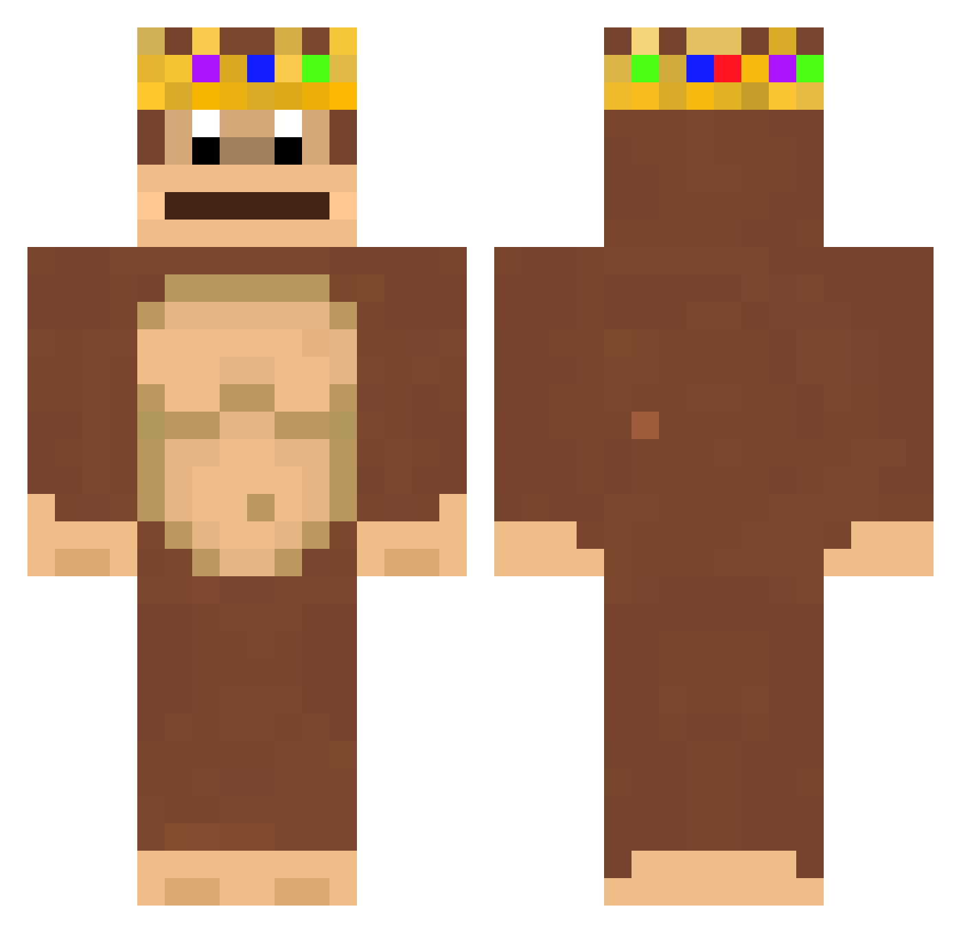 Beeschuger6000 Minecraft skin, front and back view