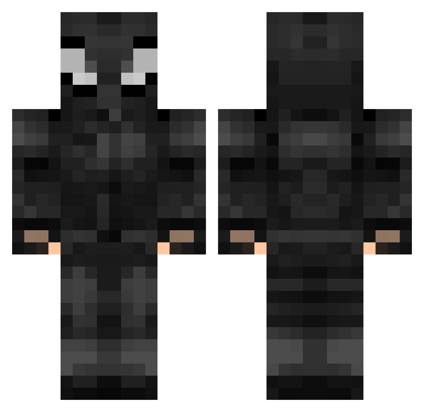 xoast Minecraft skin, front and back view