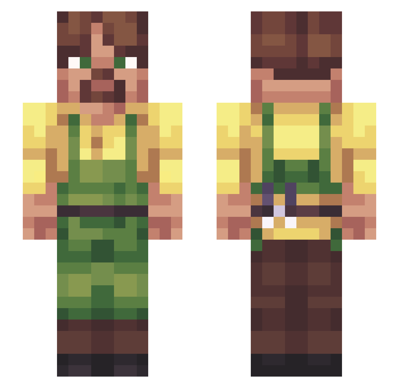 The_gingr Minecraft skin, front and back view