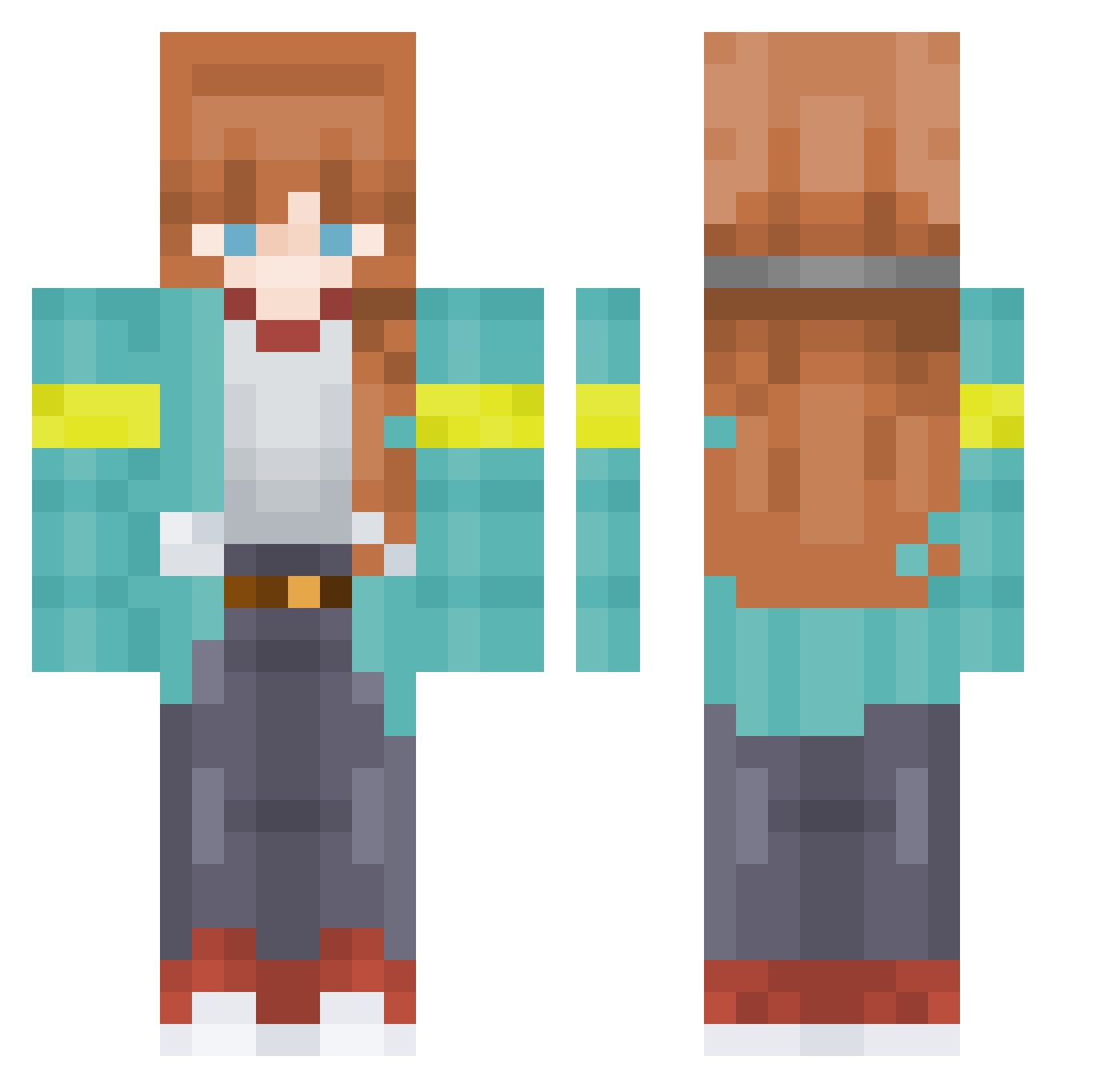 RenderScale Minecraft skin, front and back view