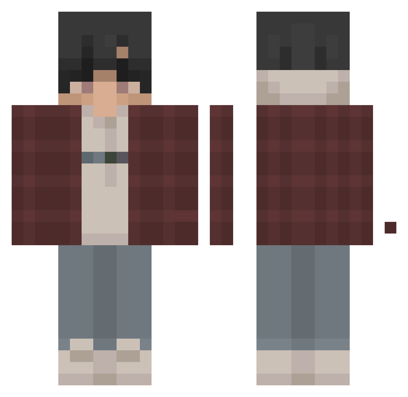 Rujo Minecraft skin, front and back view